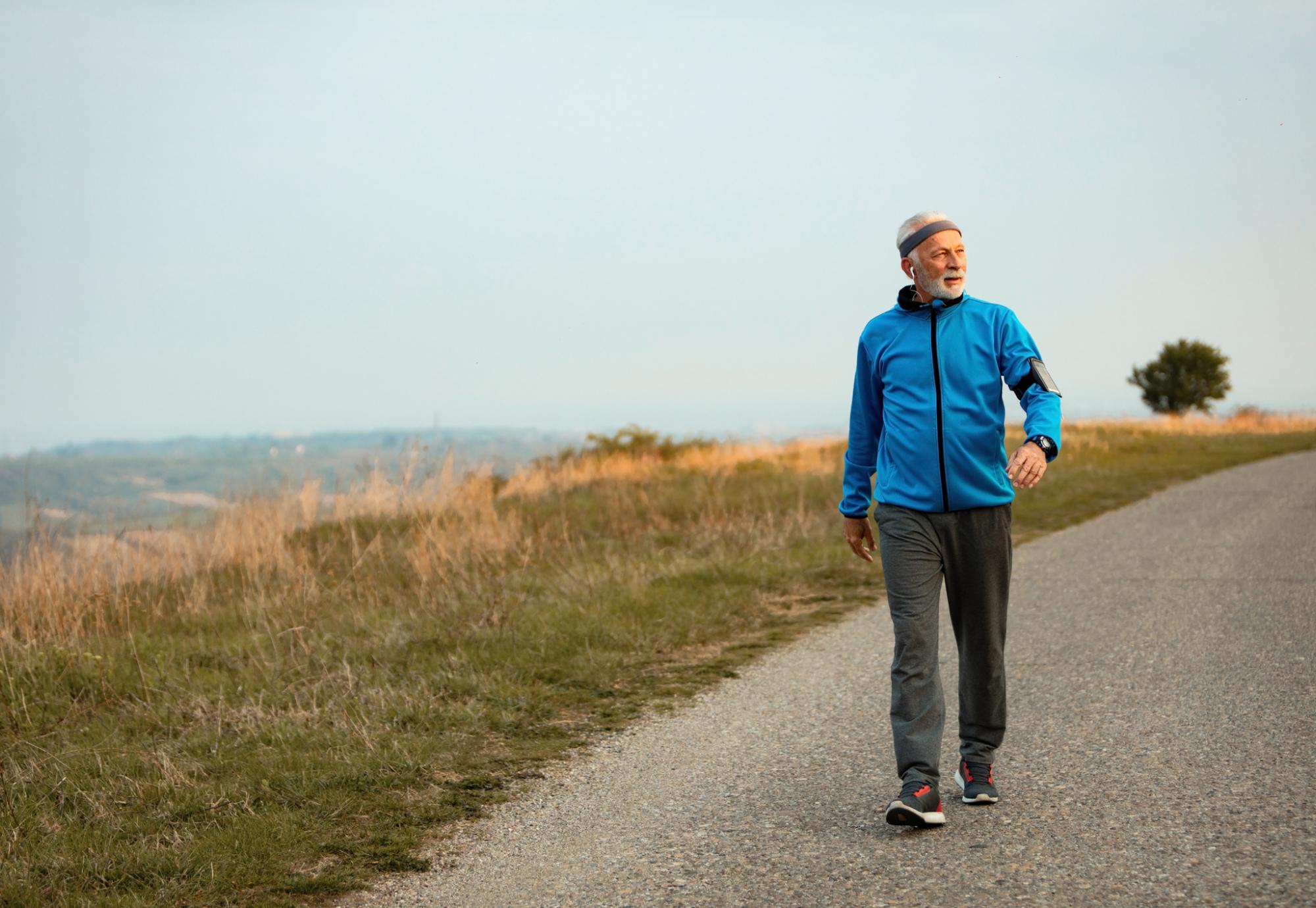 Senior man walking