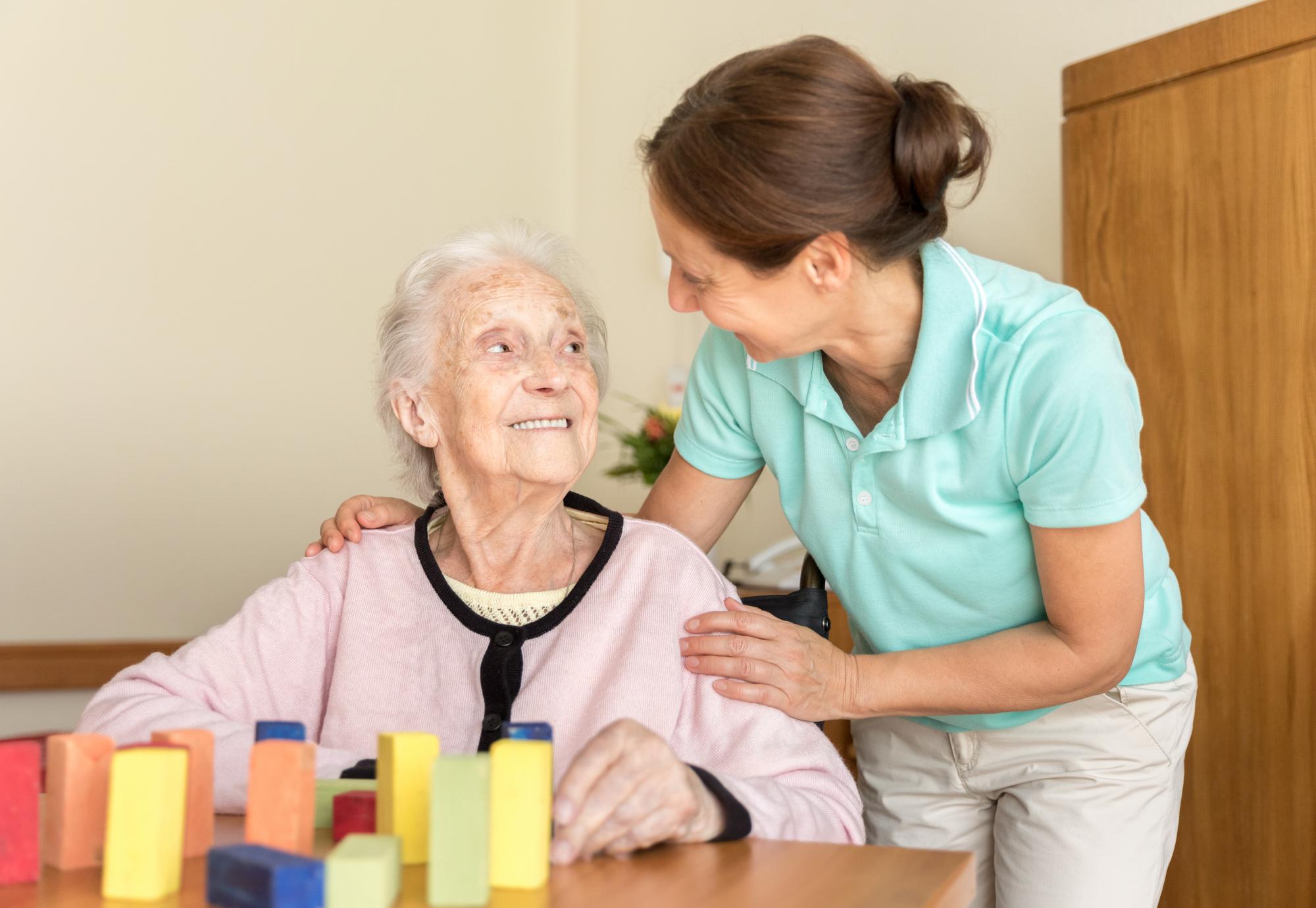 Senior woman with Alzheimer's
