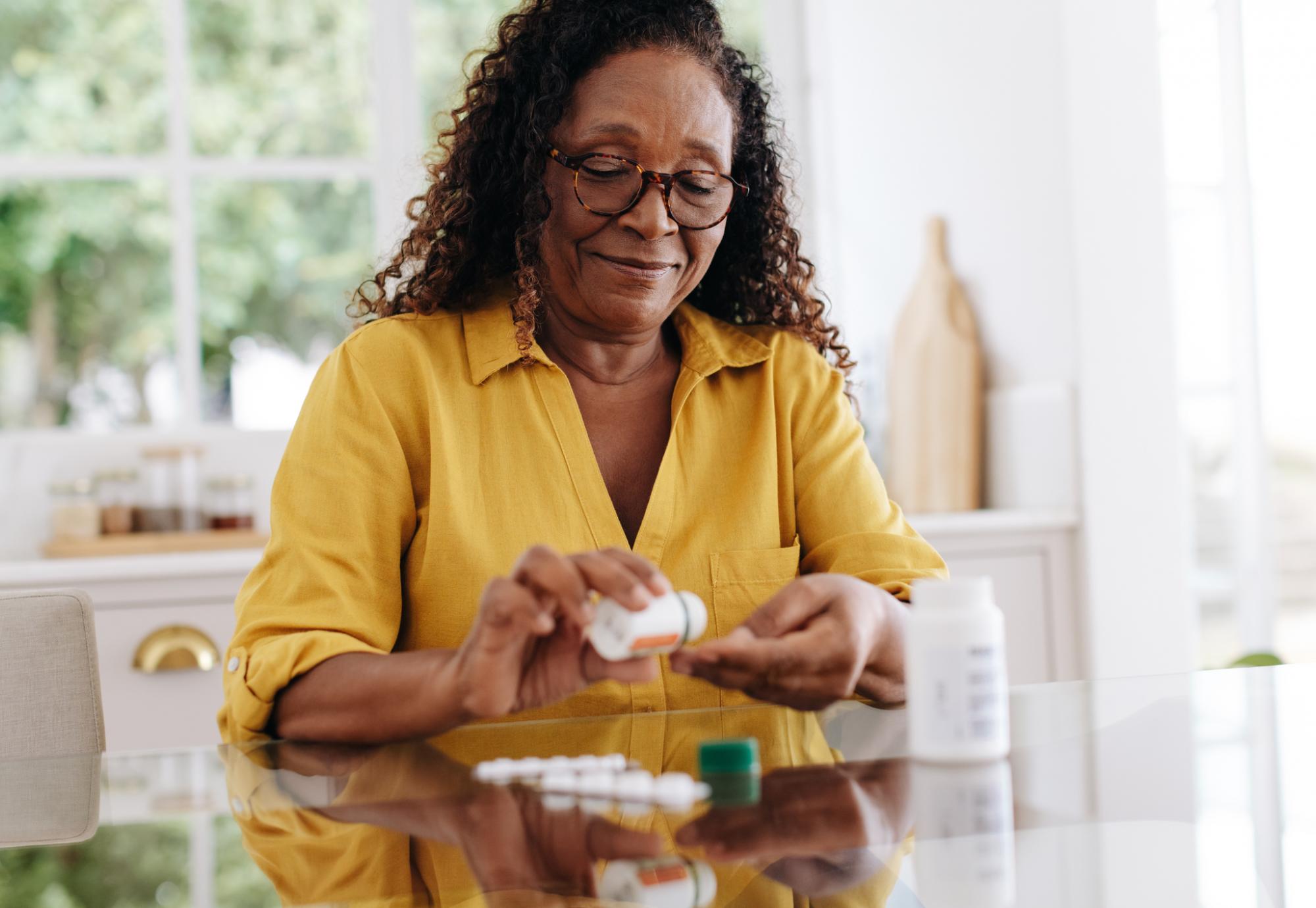 Woman taking medication