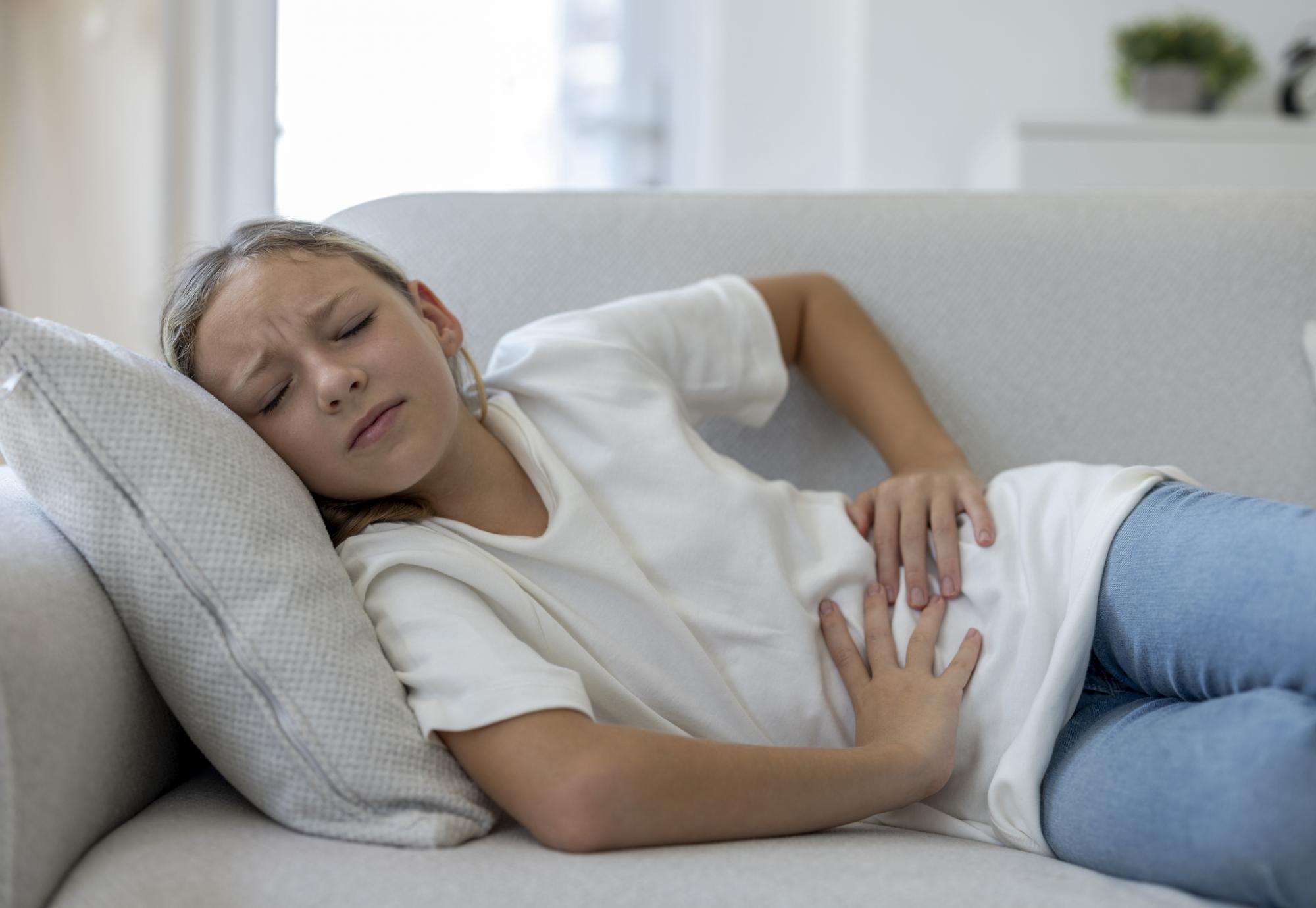 Young girl in pain