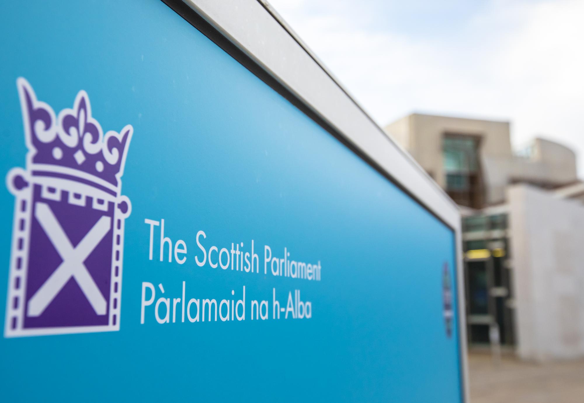 Scottish Parliament sign