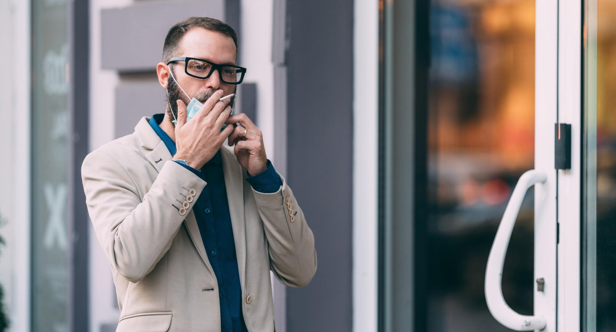 Man smoking a cigarette