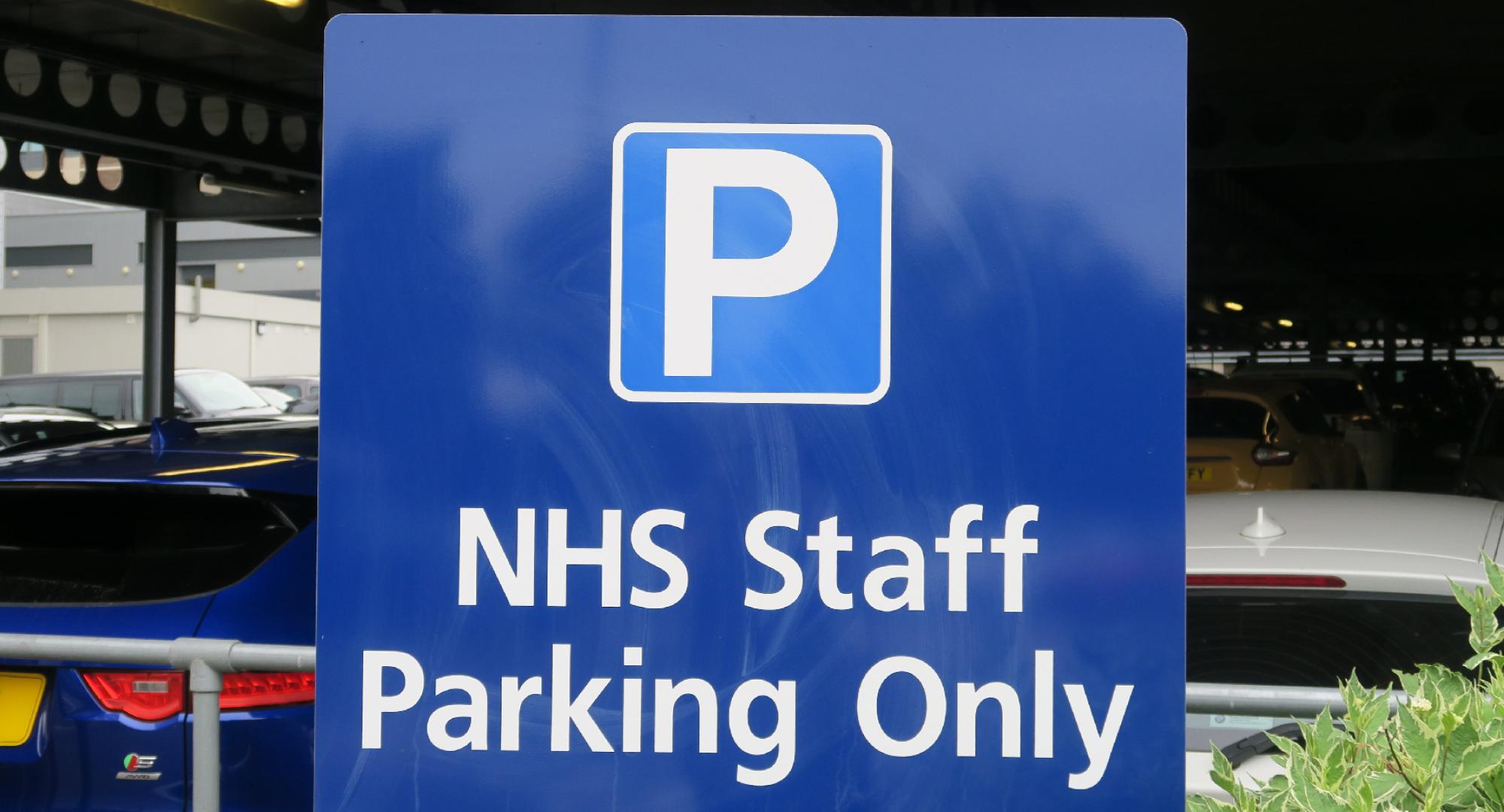 NHS Staff Parking Only sign