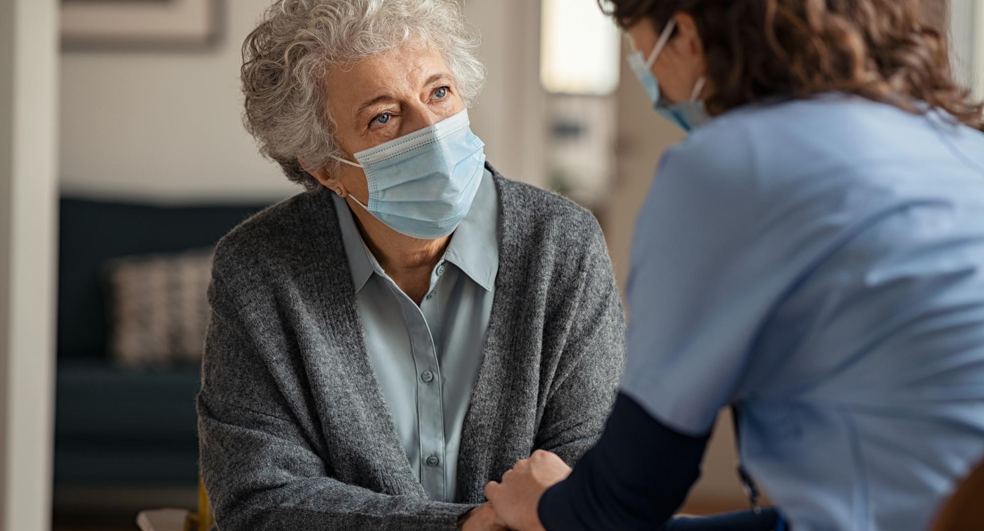 Elderly resident receiving community care in her own home