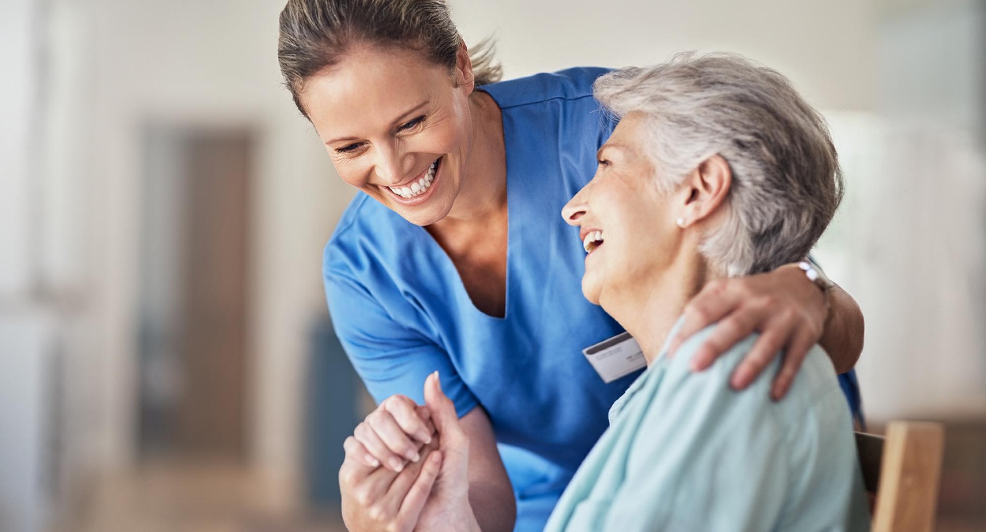Happy patient and healthcare professional