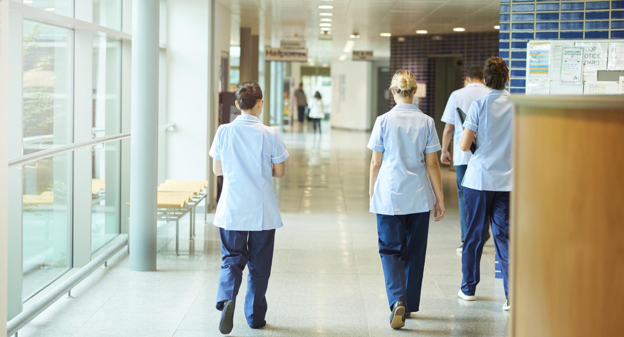 Nurses in the hospital corridor