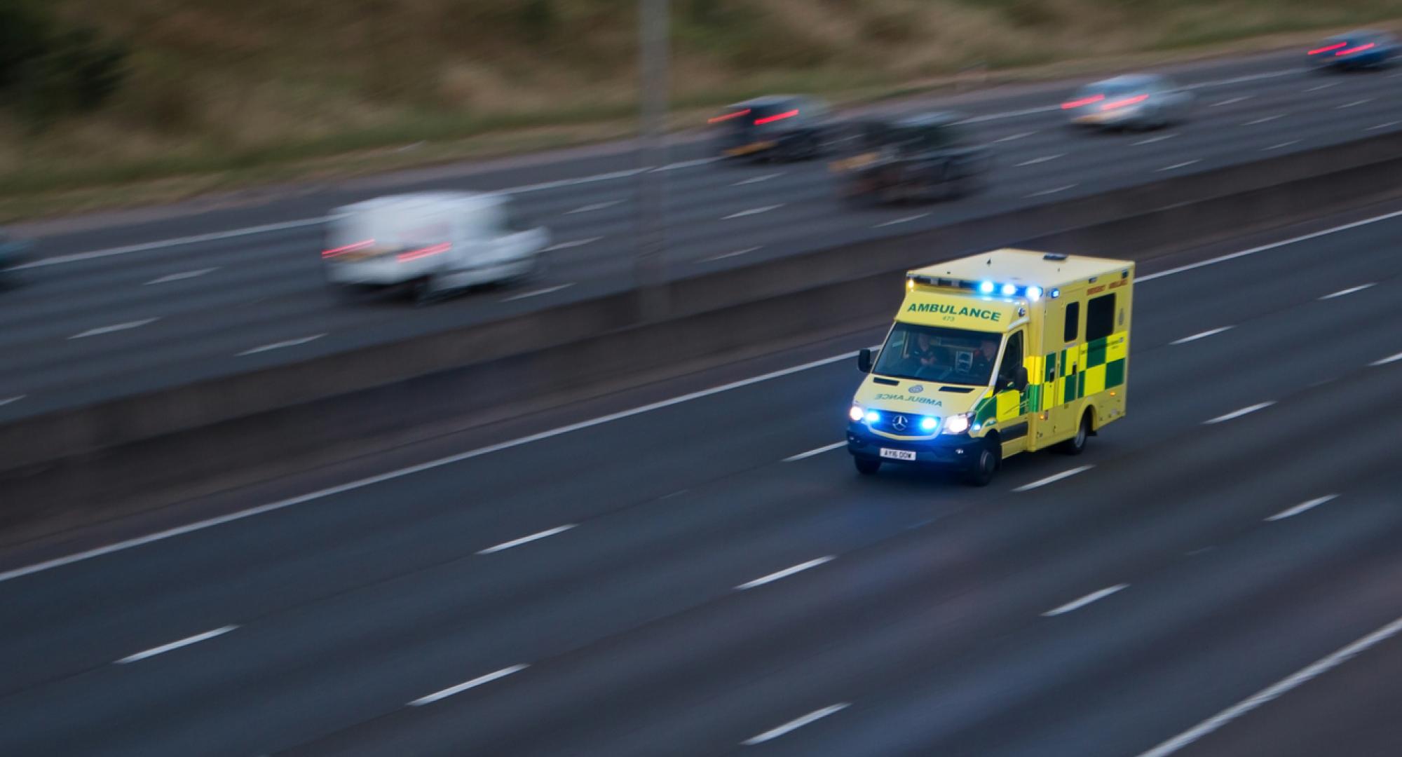 Ambulance responding to an emergency