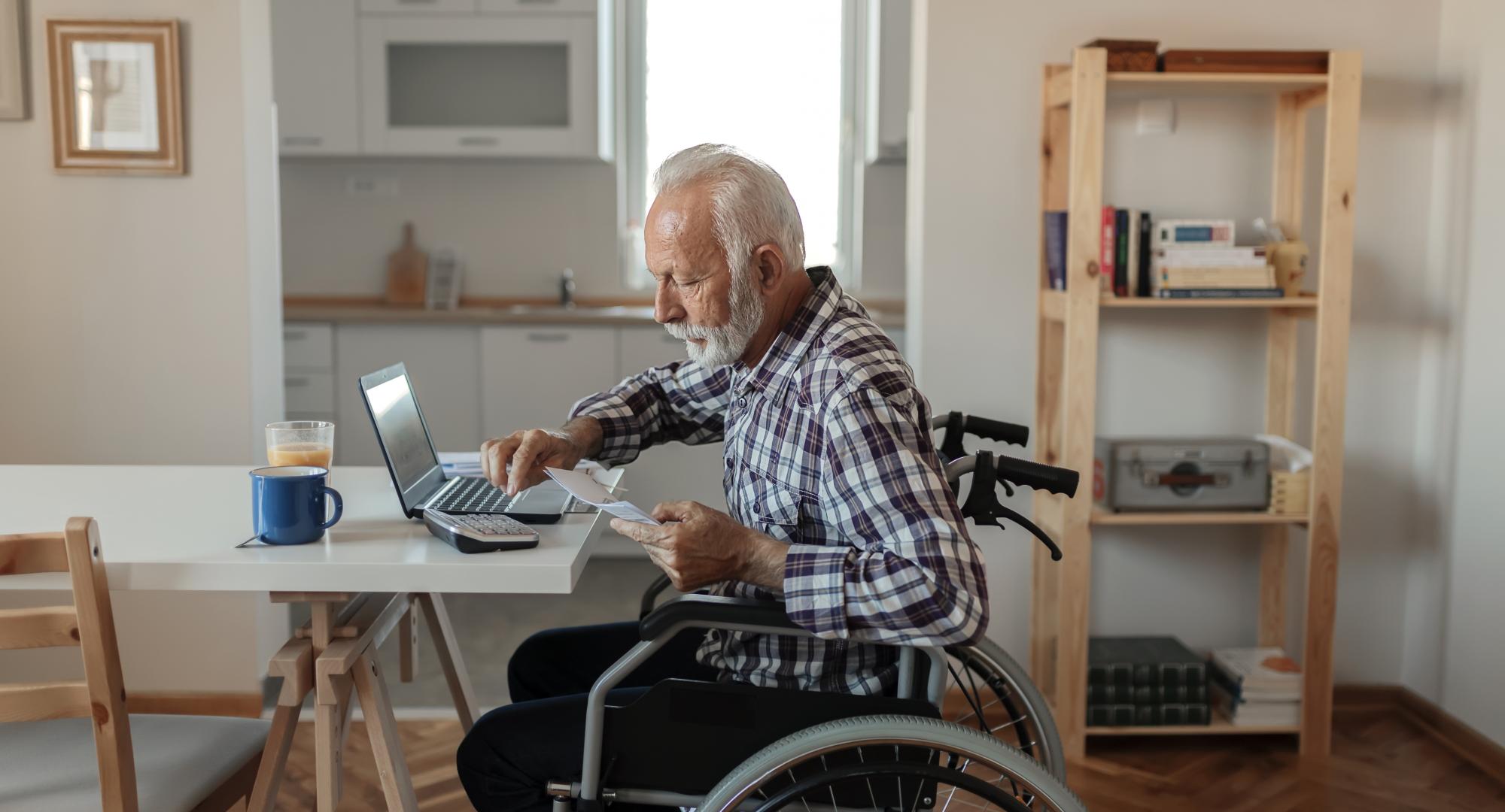 Disabled Senior Man in a Wheelchair