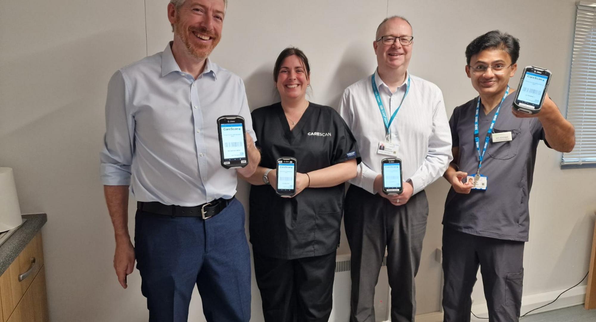 North Tees CareScan team: (from l-r) Tony Naylor, Kat Chapman, Anthony Kennerley and Ish Ahmed