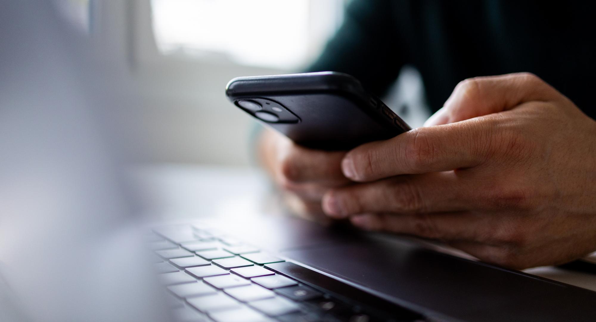 Man using a mobile phone