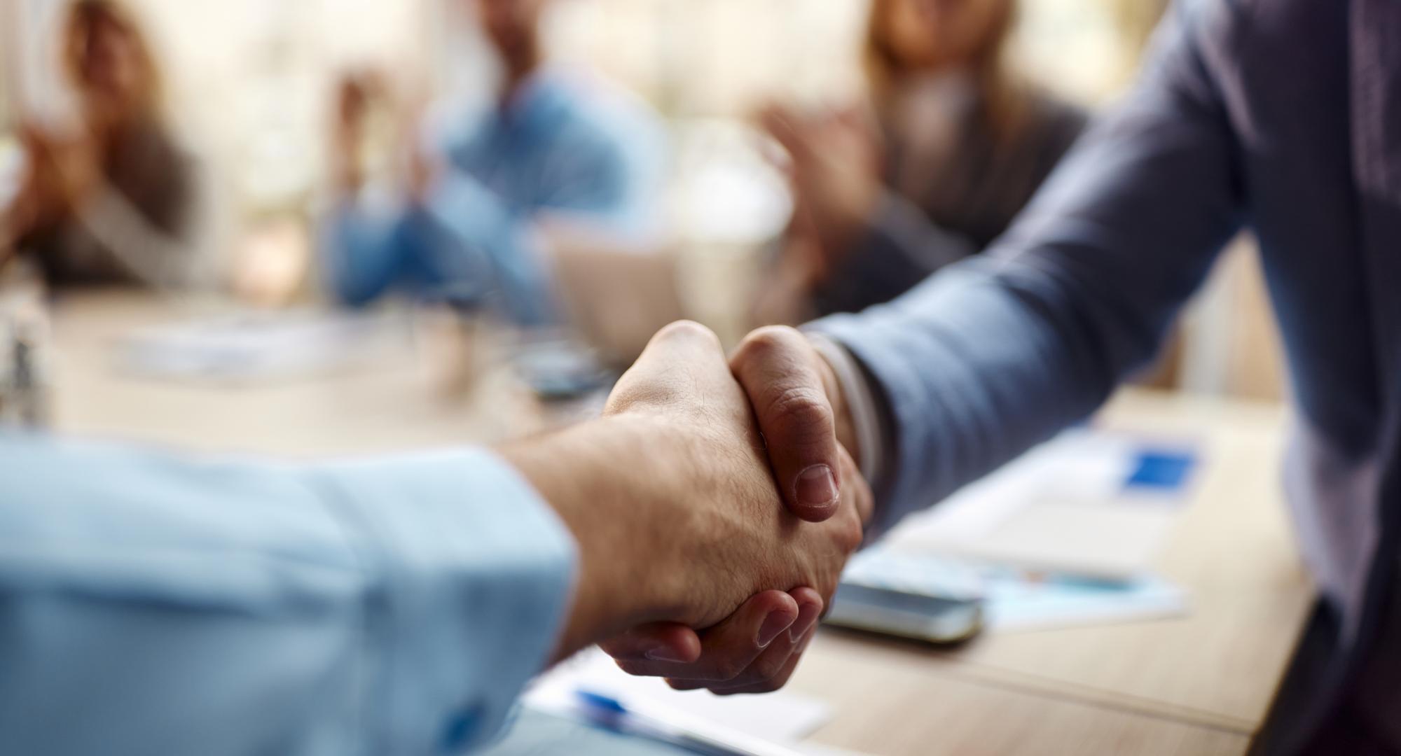 Two men shaking hands