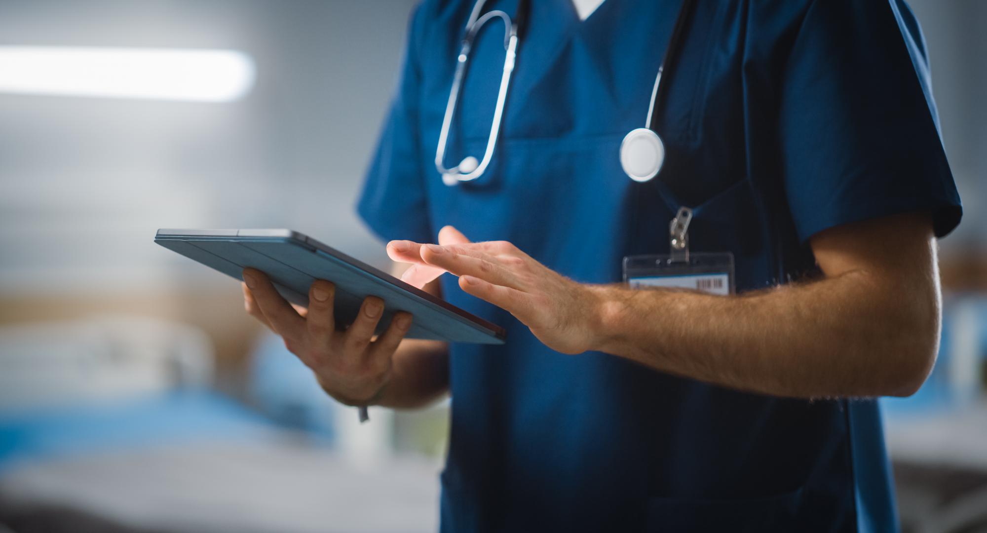 Doctor using a tablet