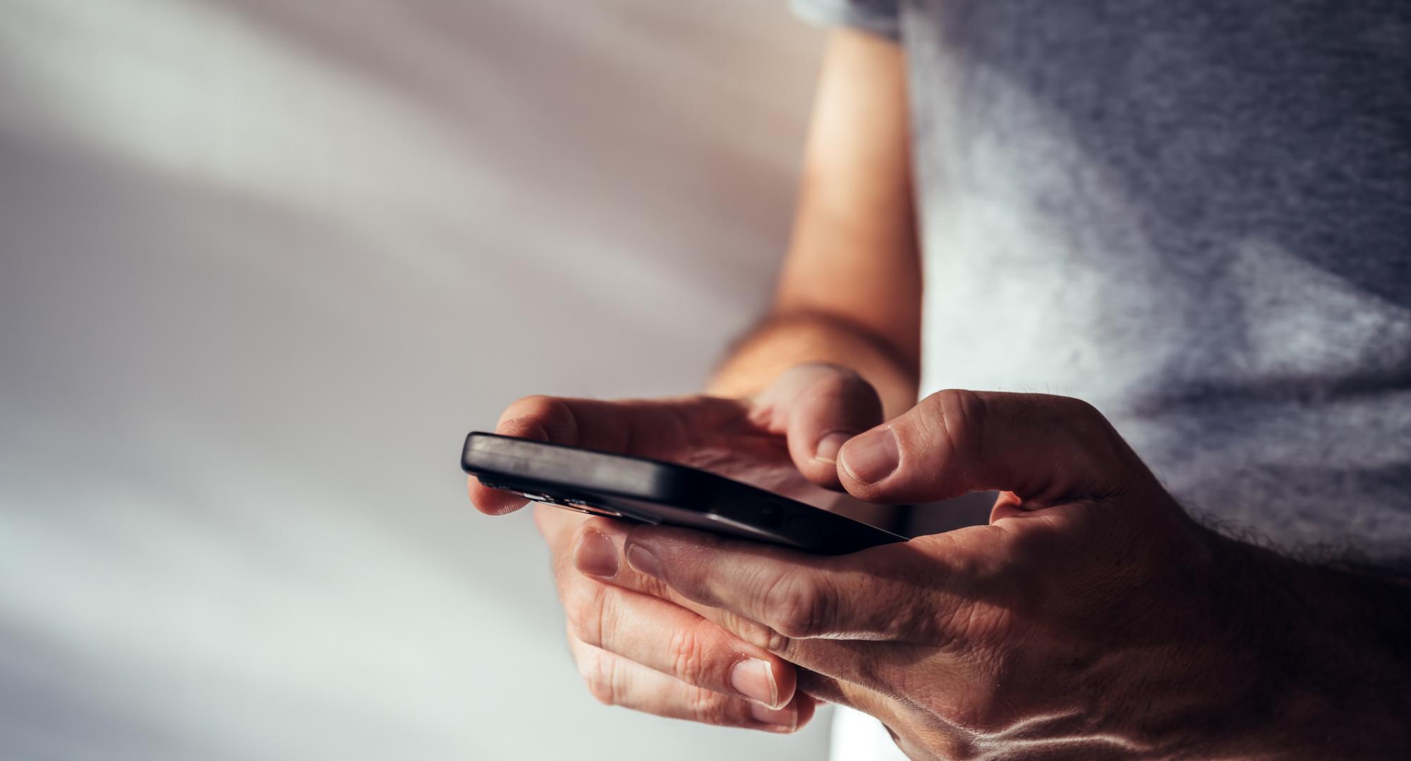 Man using a mobile phone