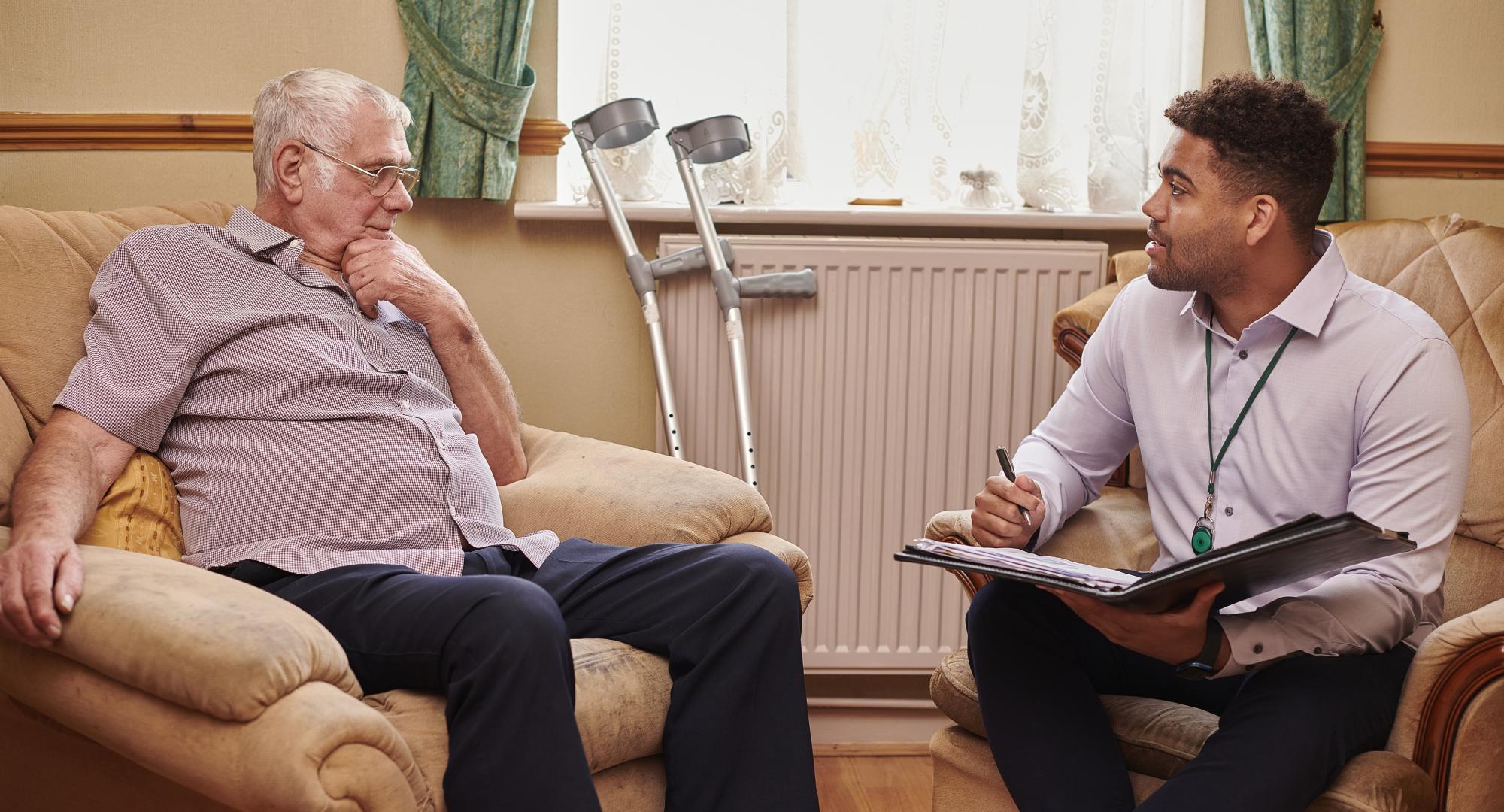 Older man with dementia at home