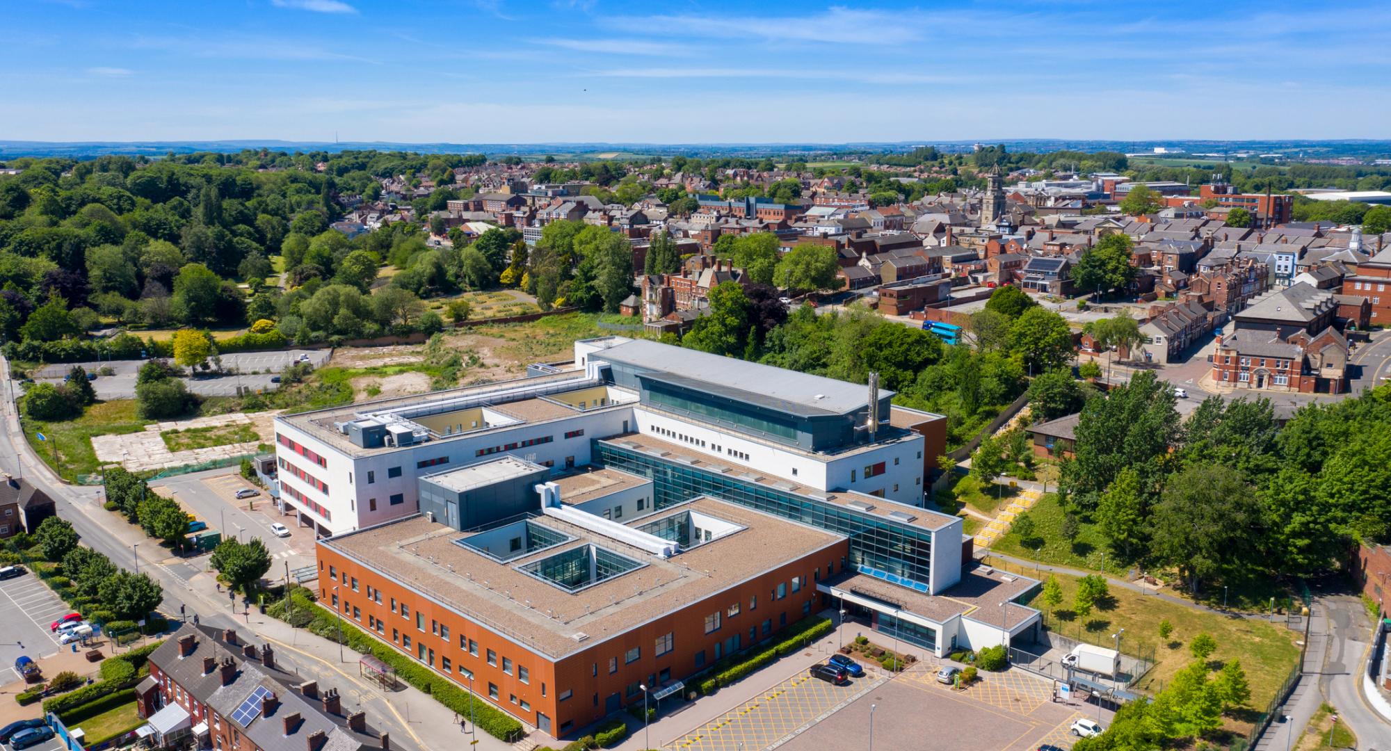 Aerial view of the pontefract hospital site