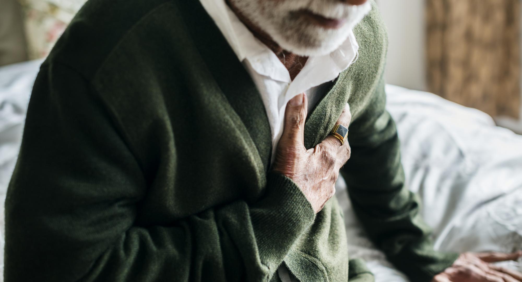Elderly man with heart problems
