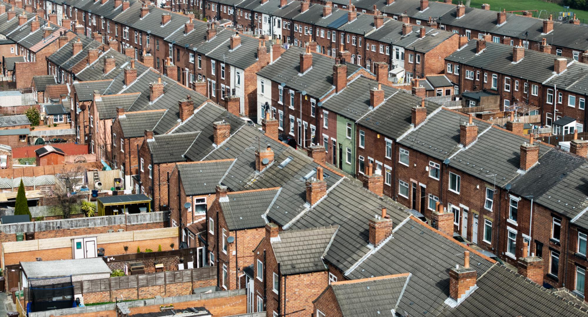 back to back terraced houses on a large council estate