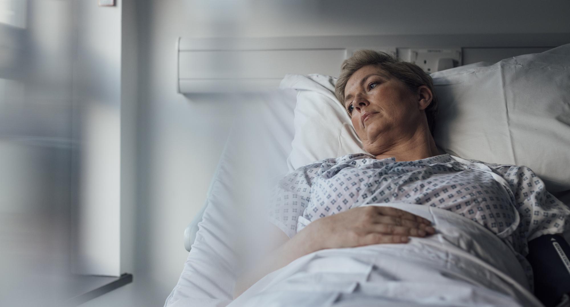Hospital patient in bed