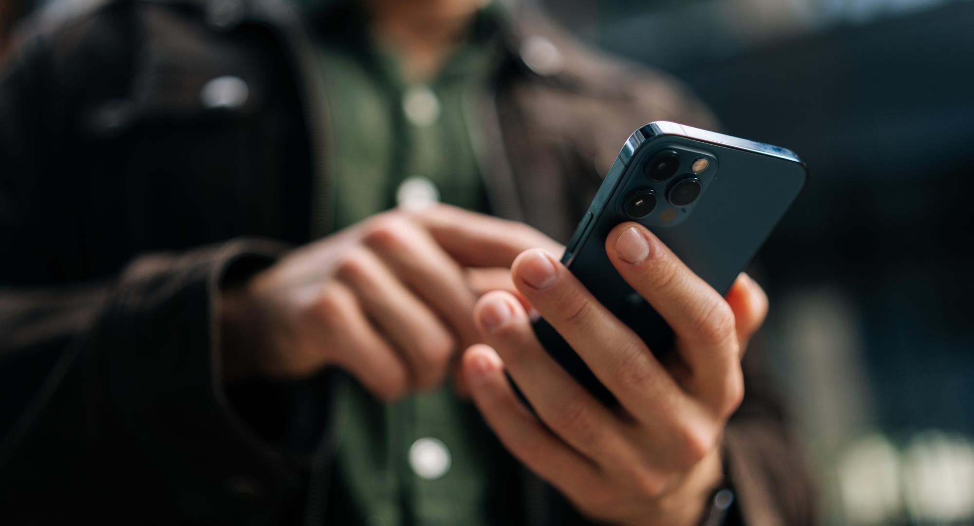 Man using mobile phone