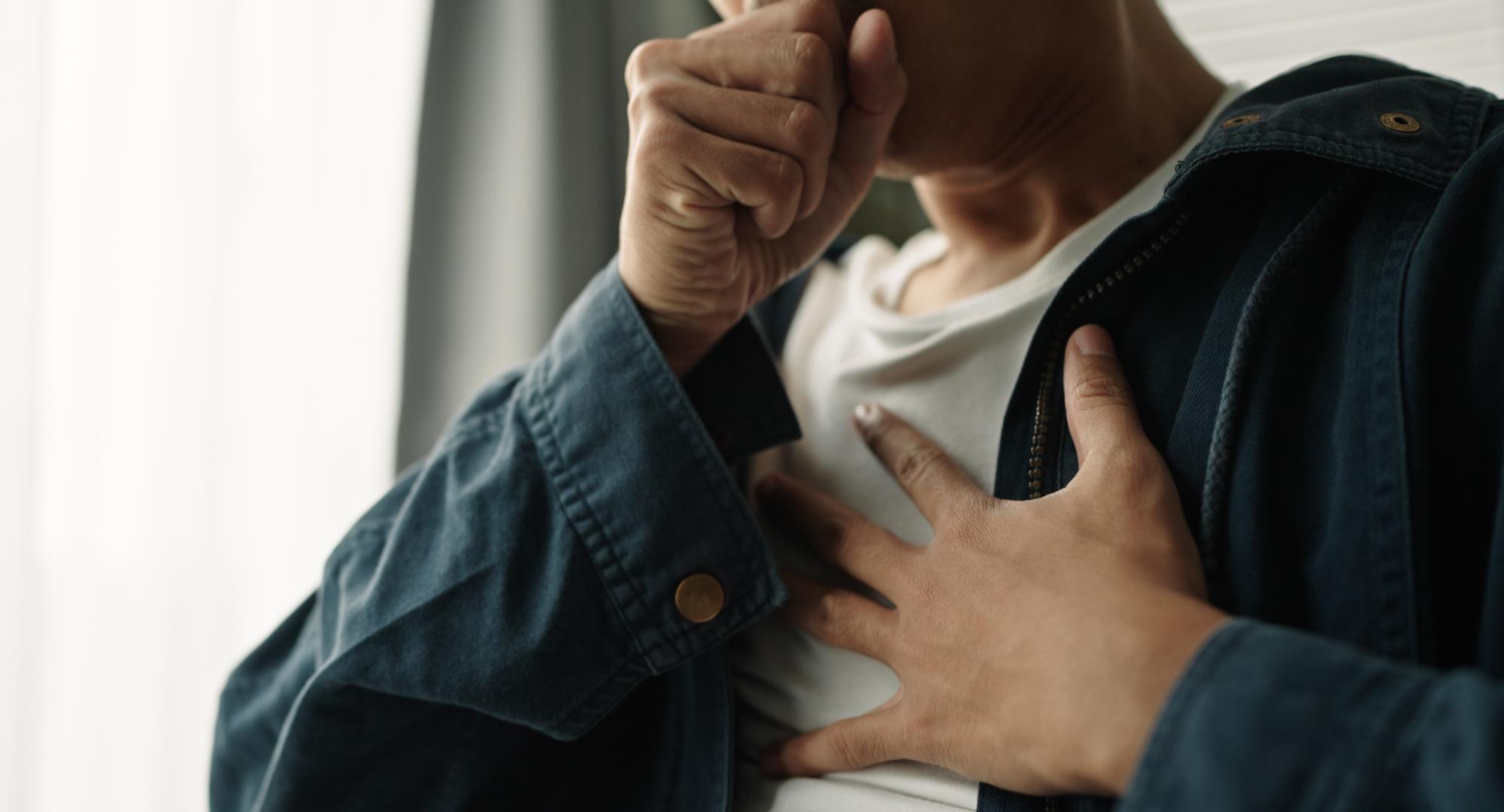 Man suffering from chest pain