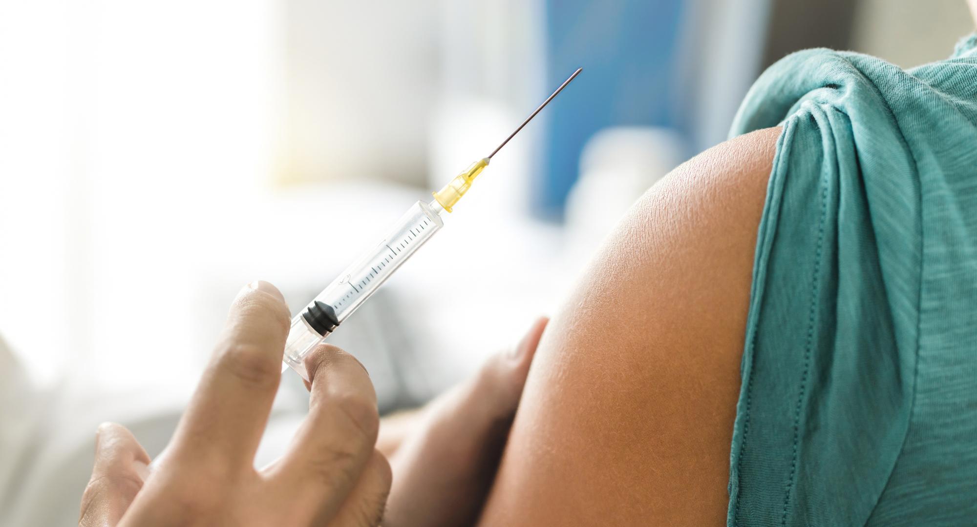 Person getting vaccinated