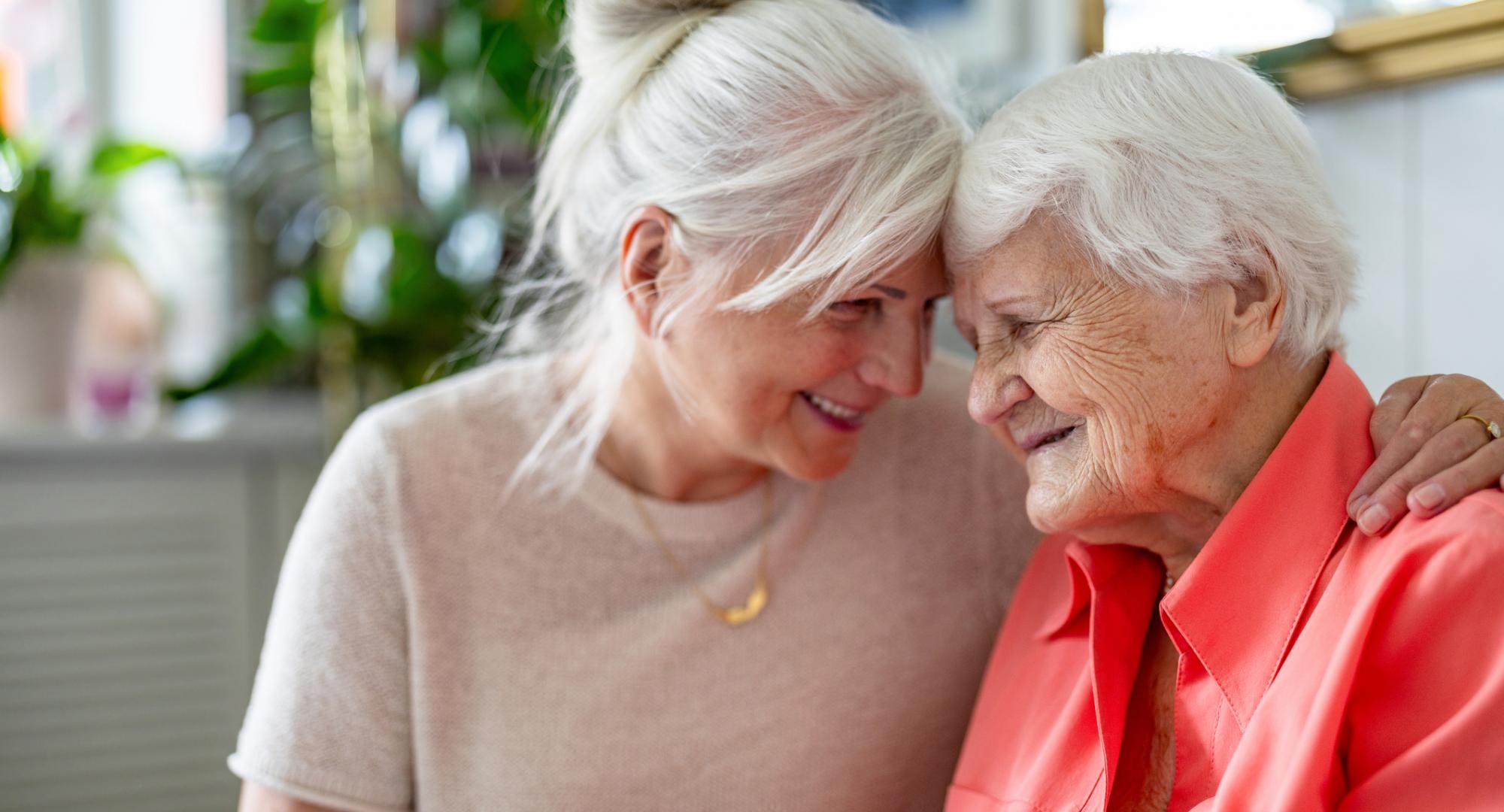 Senior woman with a family member