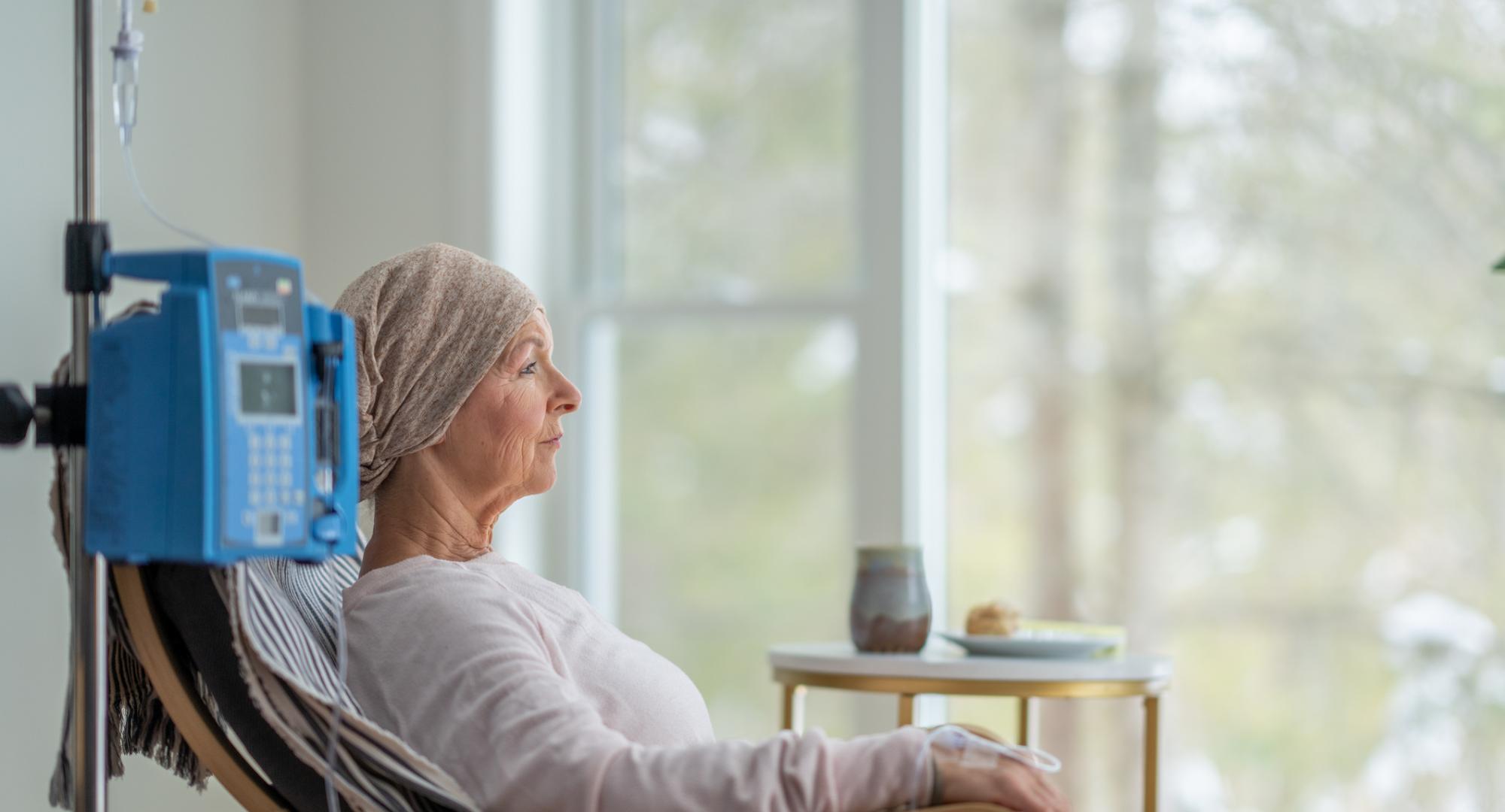 Woman undergoing chemotherapy