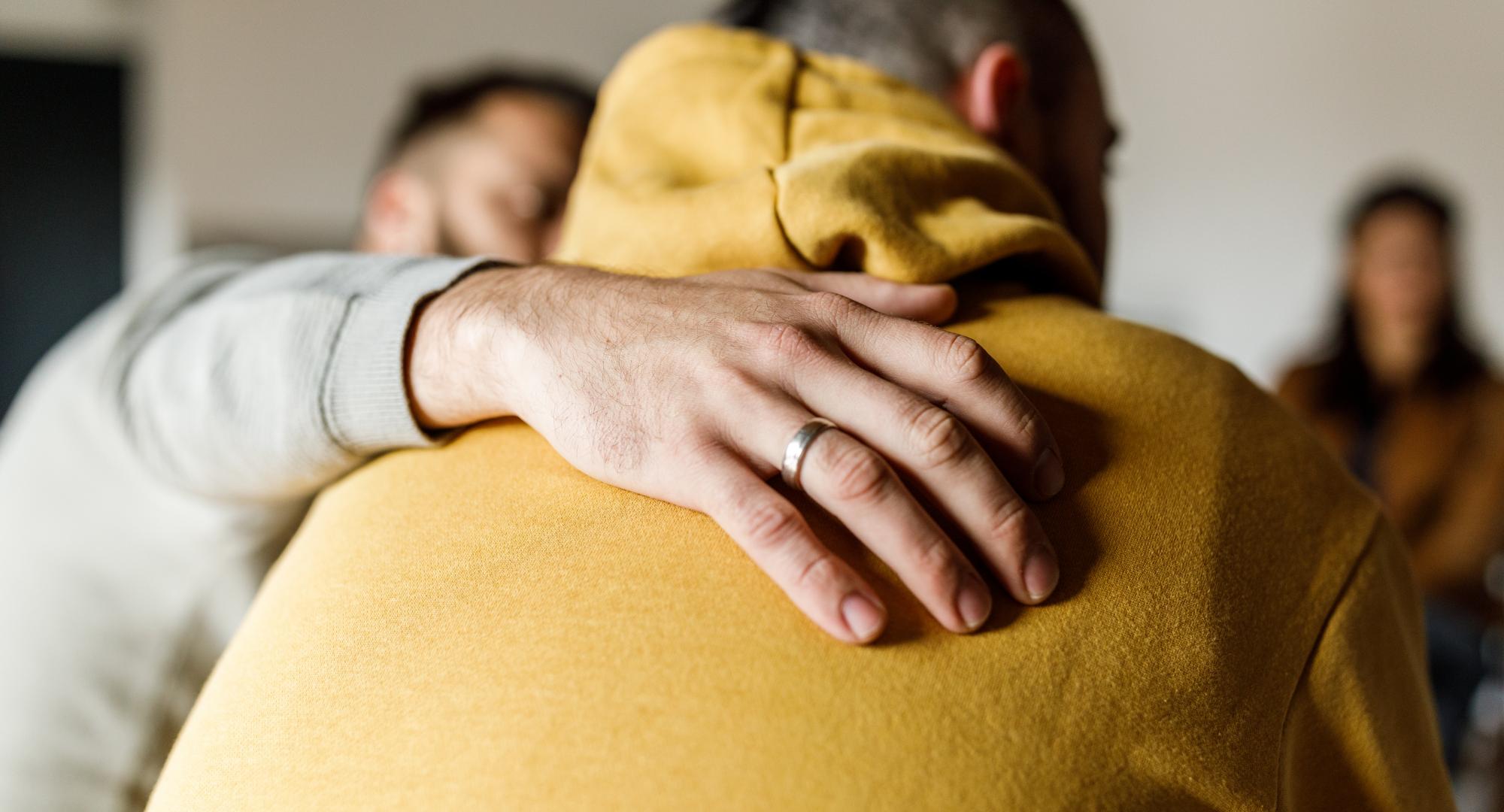 Man being supported with his mental health