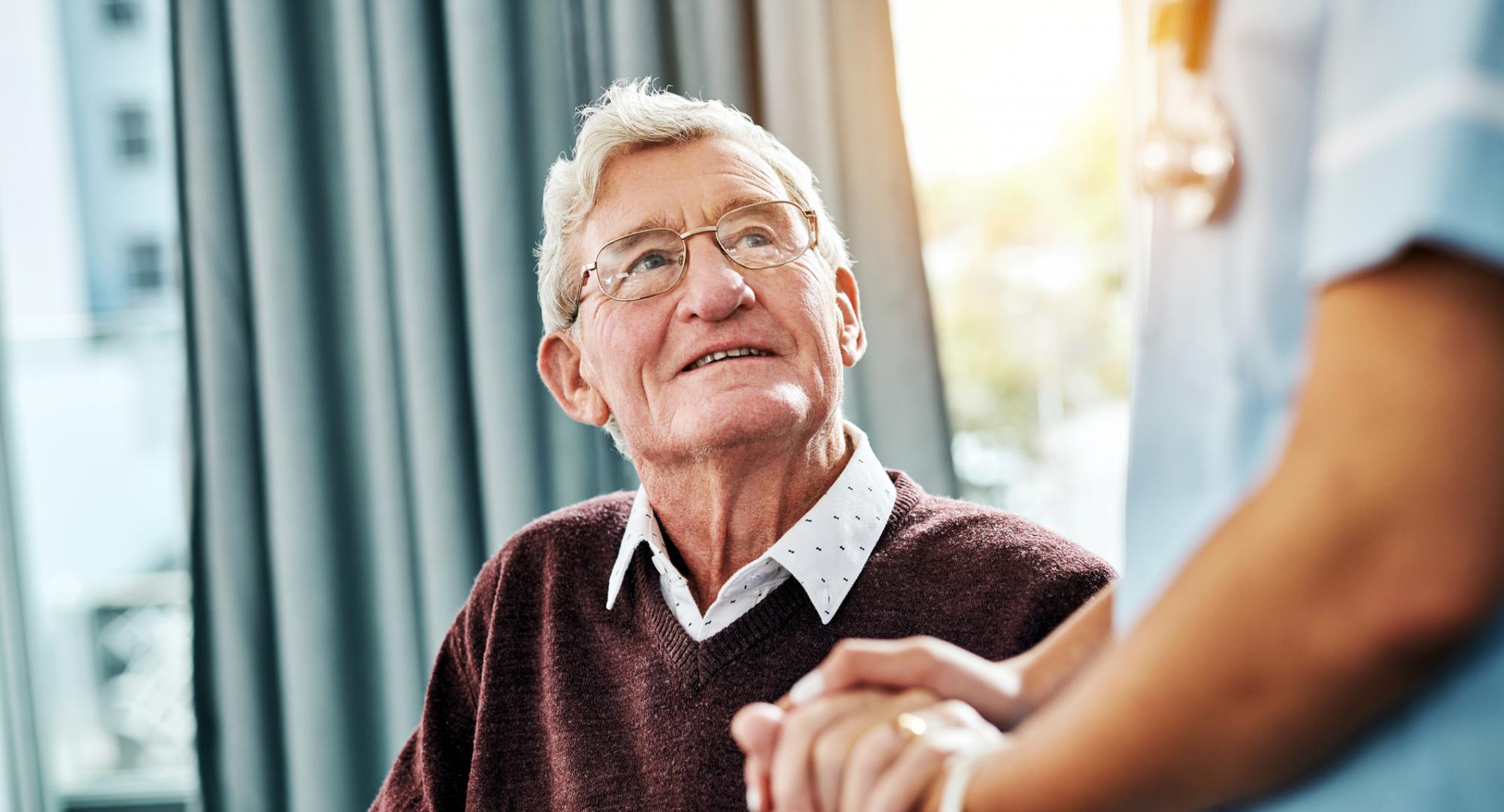 Stroke patient with a nurse