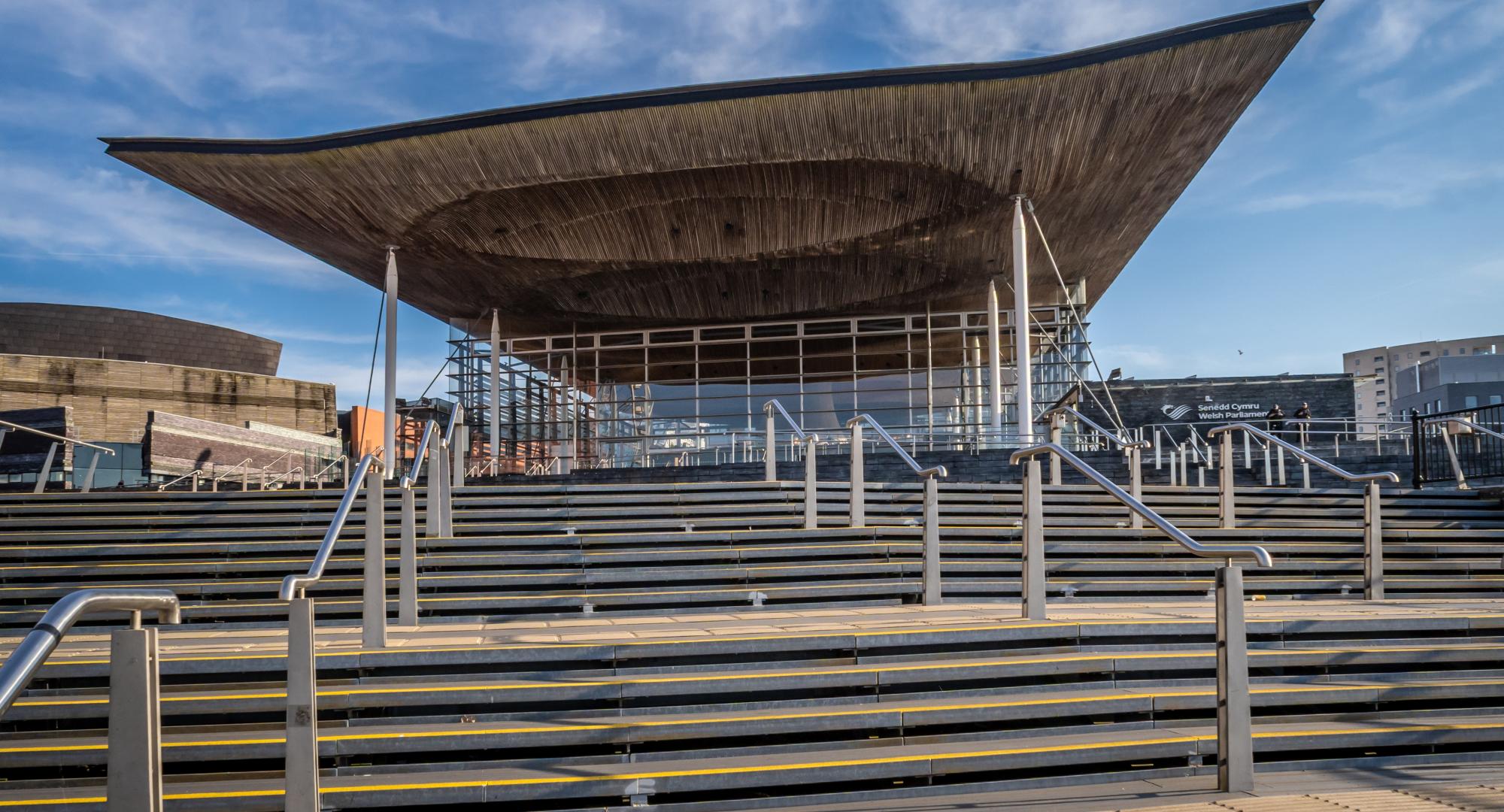 The Senedd building in Cardiff
