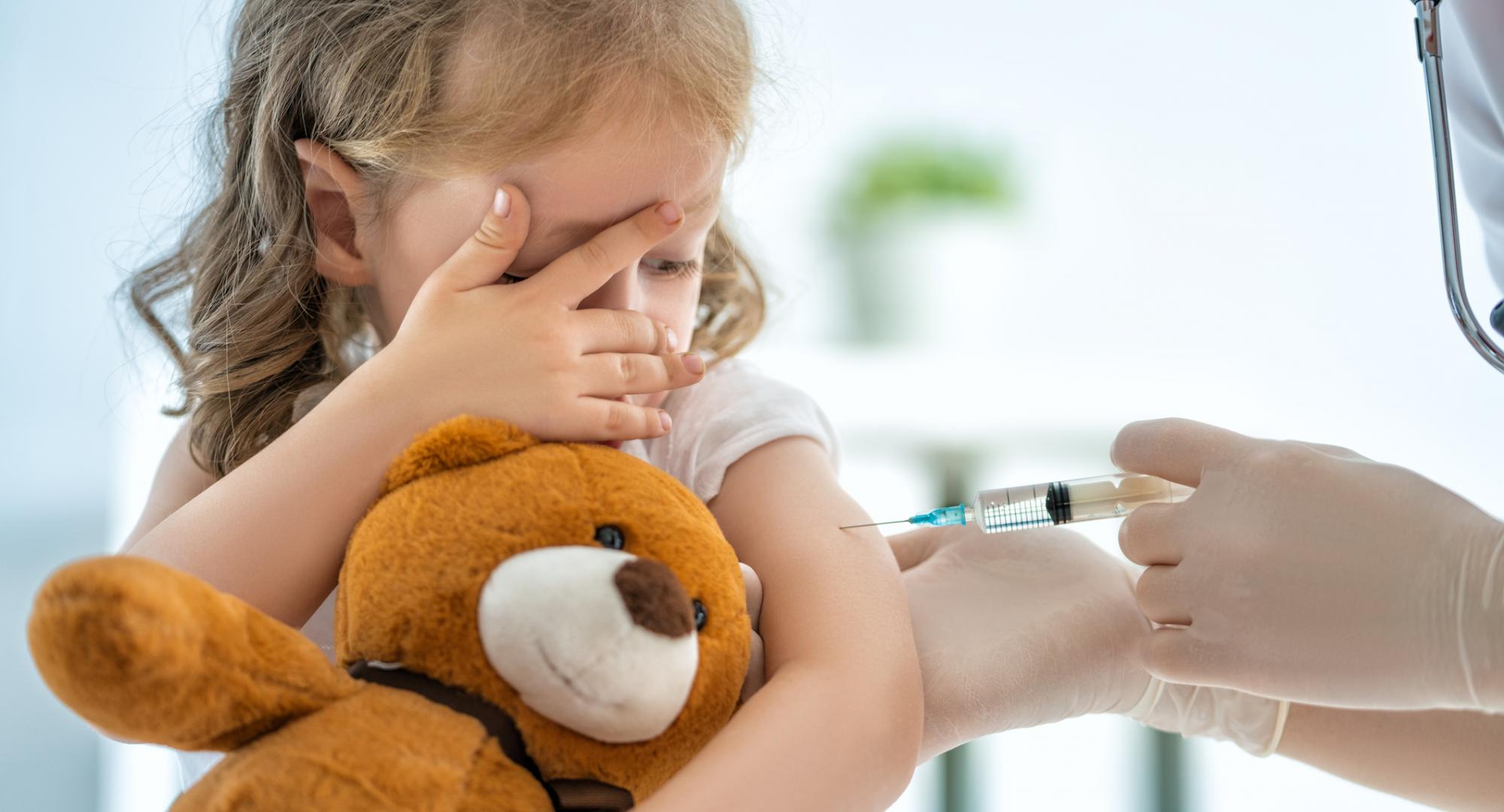 Toddler having an injection