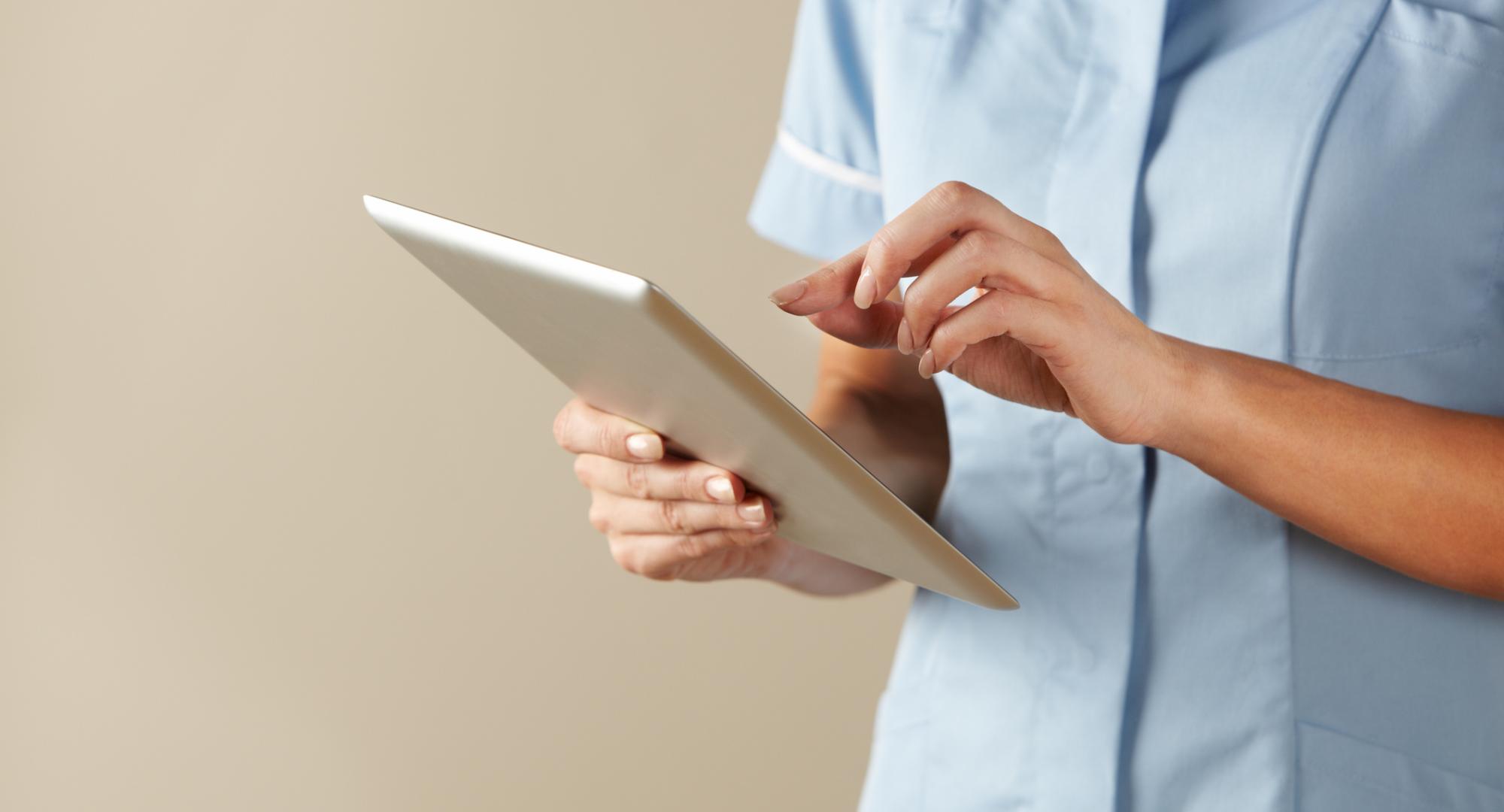 Nurse using tablet