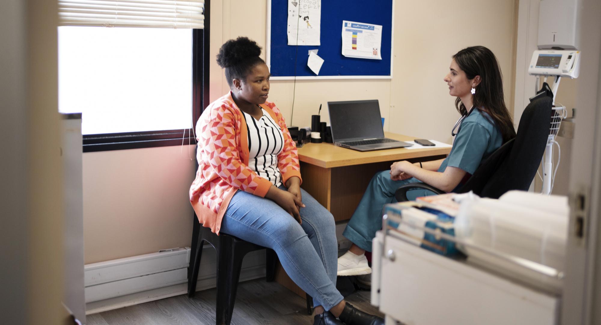 Woman with her doctor