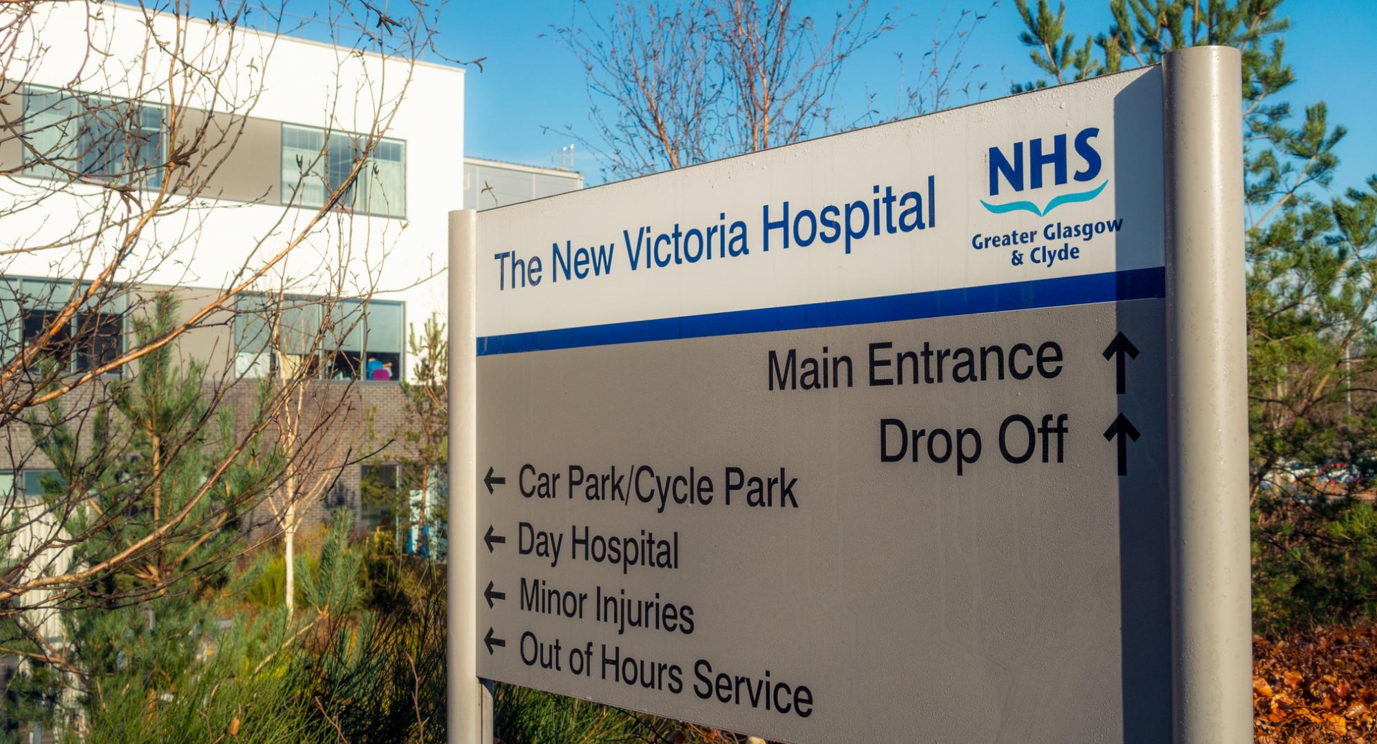 A sign outside a Scottish Hospital