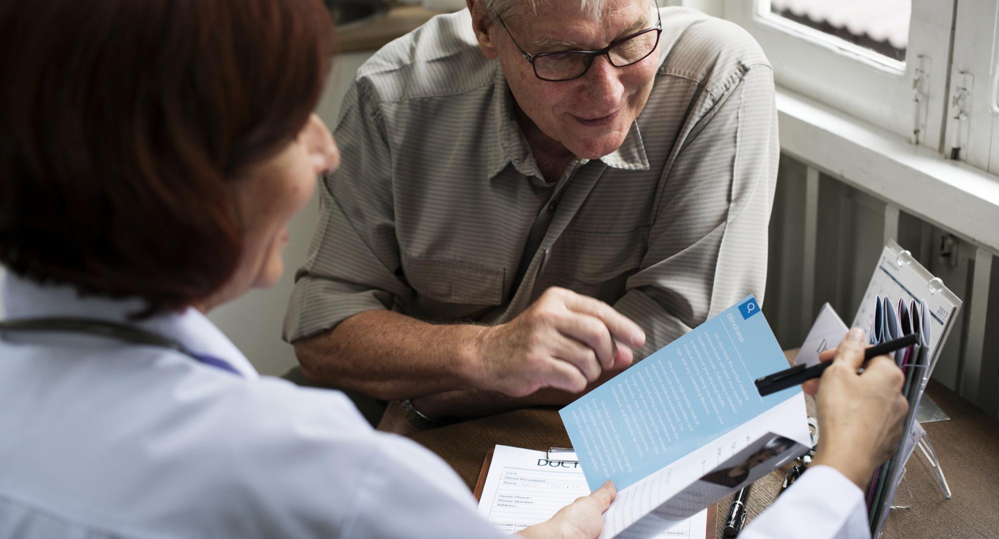 Senior man with doctor