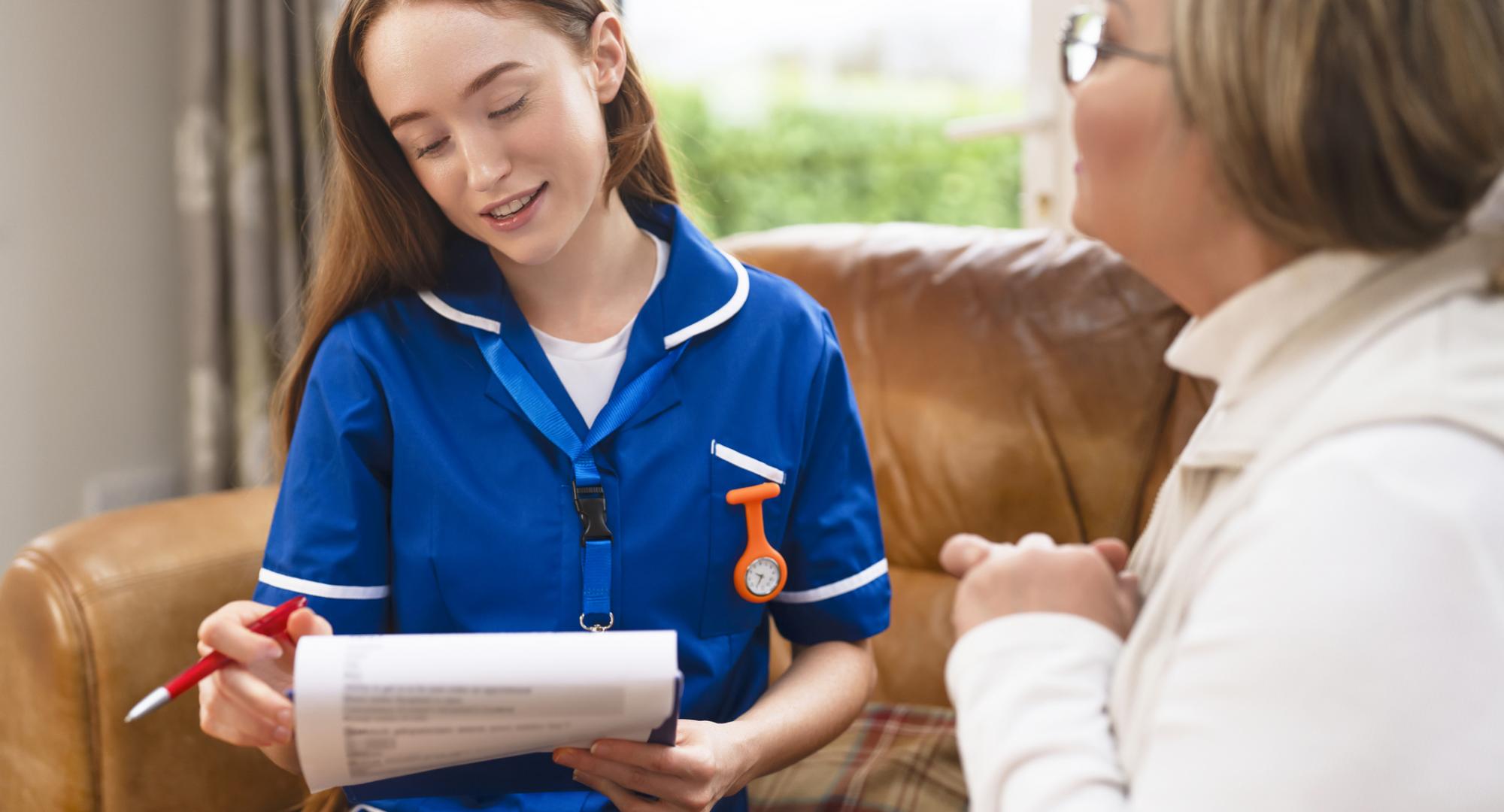 Care provider on home visit