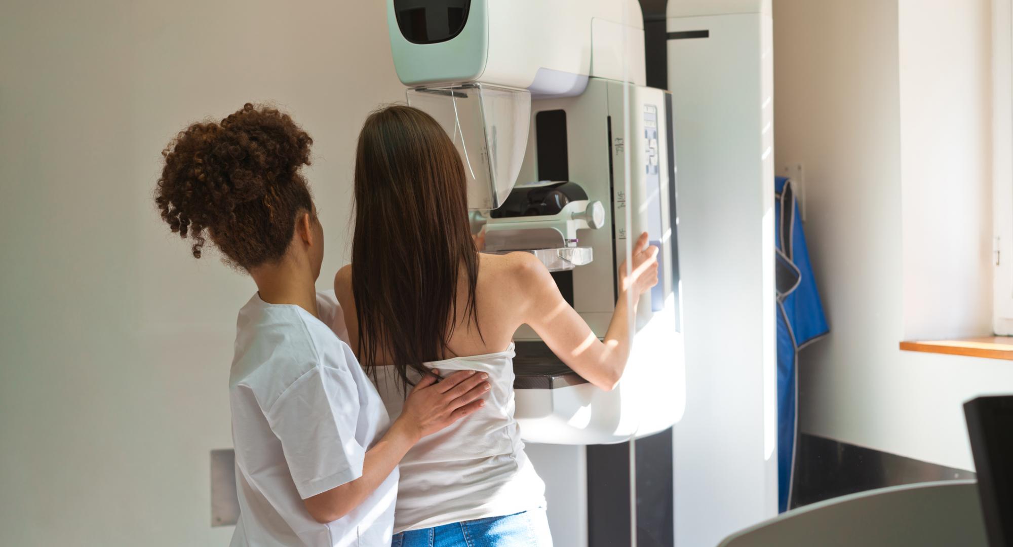 Woman undergoing a mammography