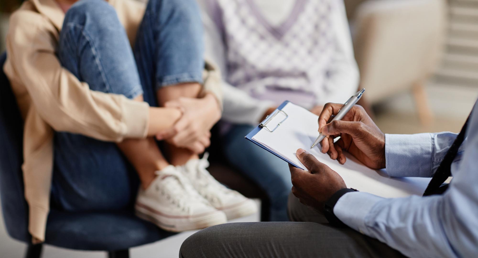 Young person in mental health session