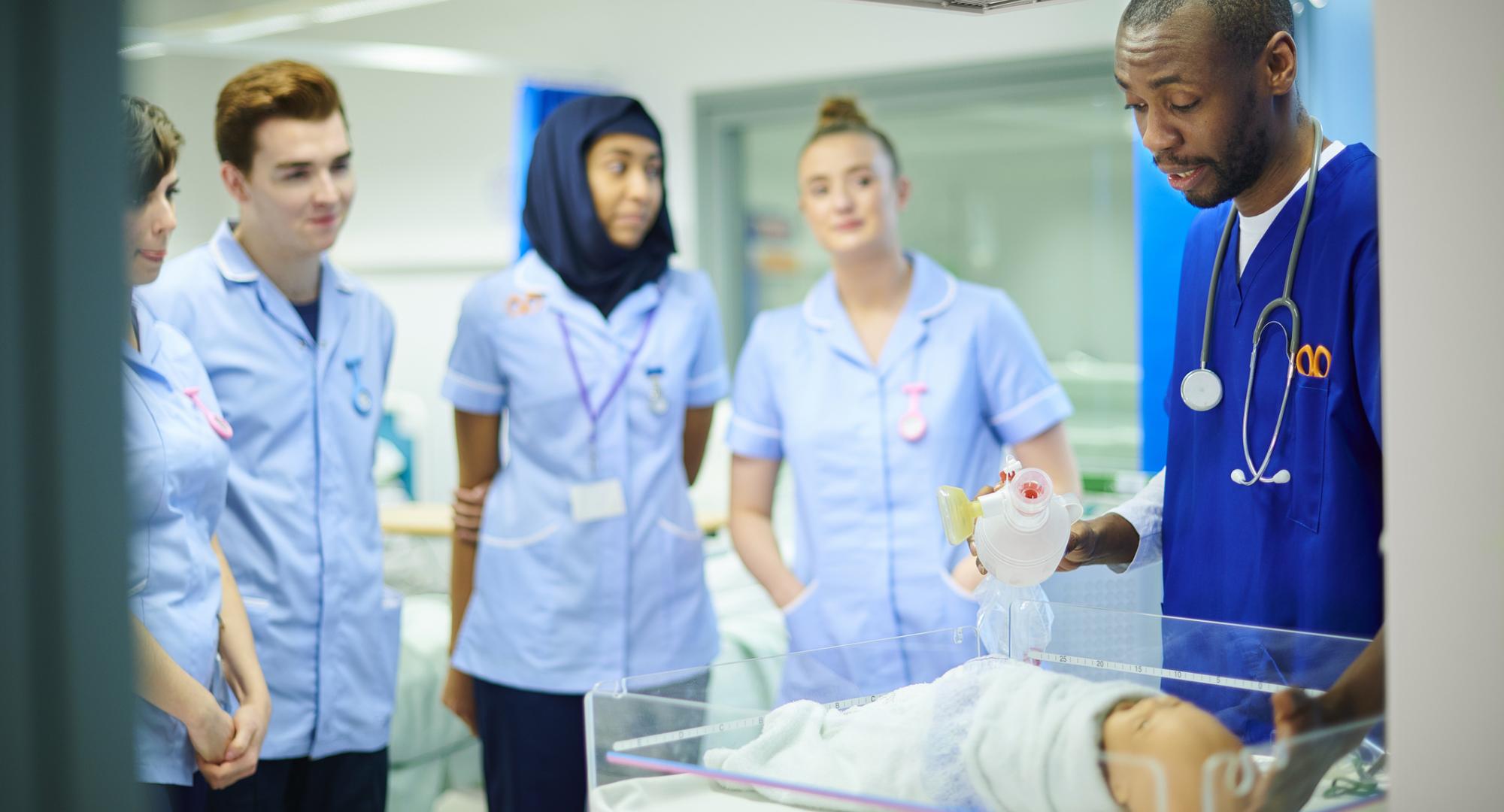 Student midwives in training