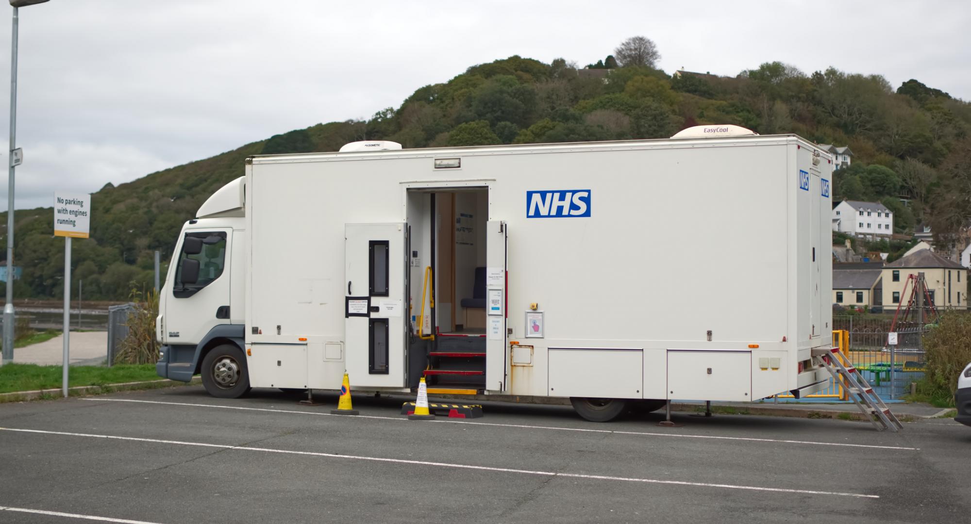 NHS truck in car park