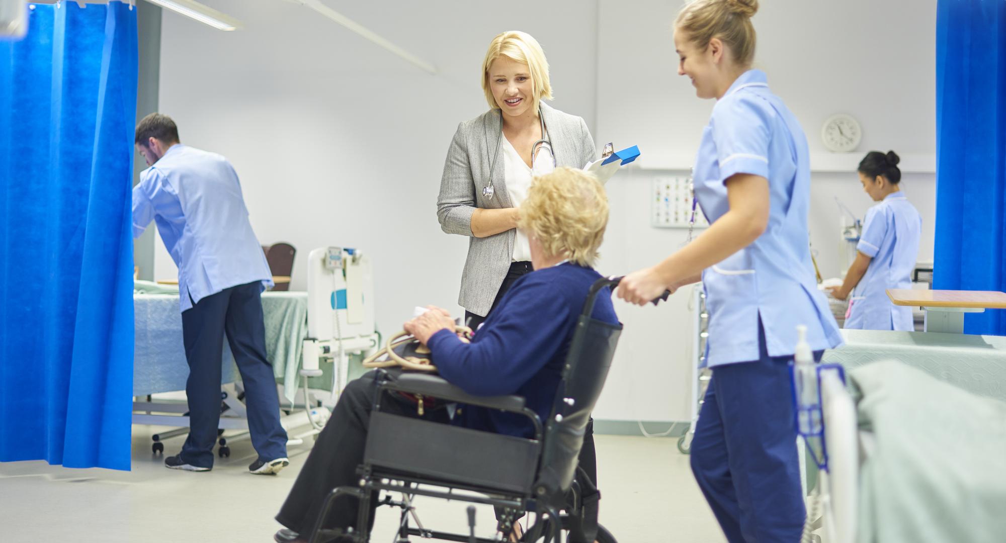Person on a hospital ward