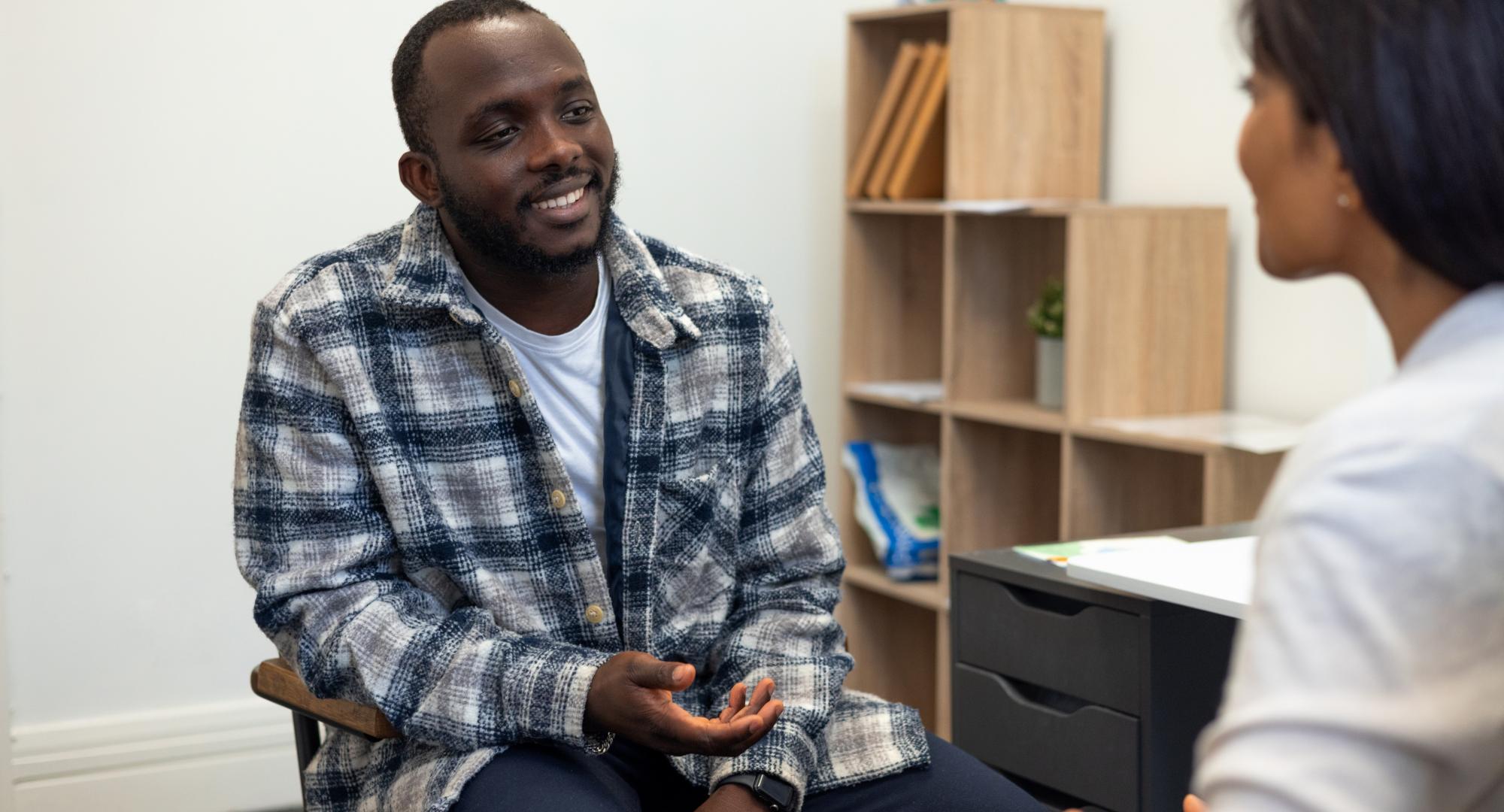 Black man with doctor