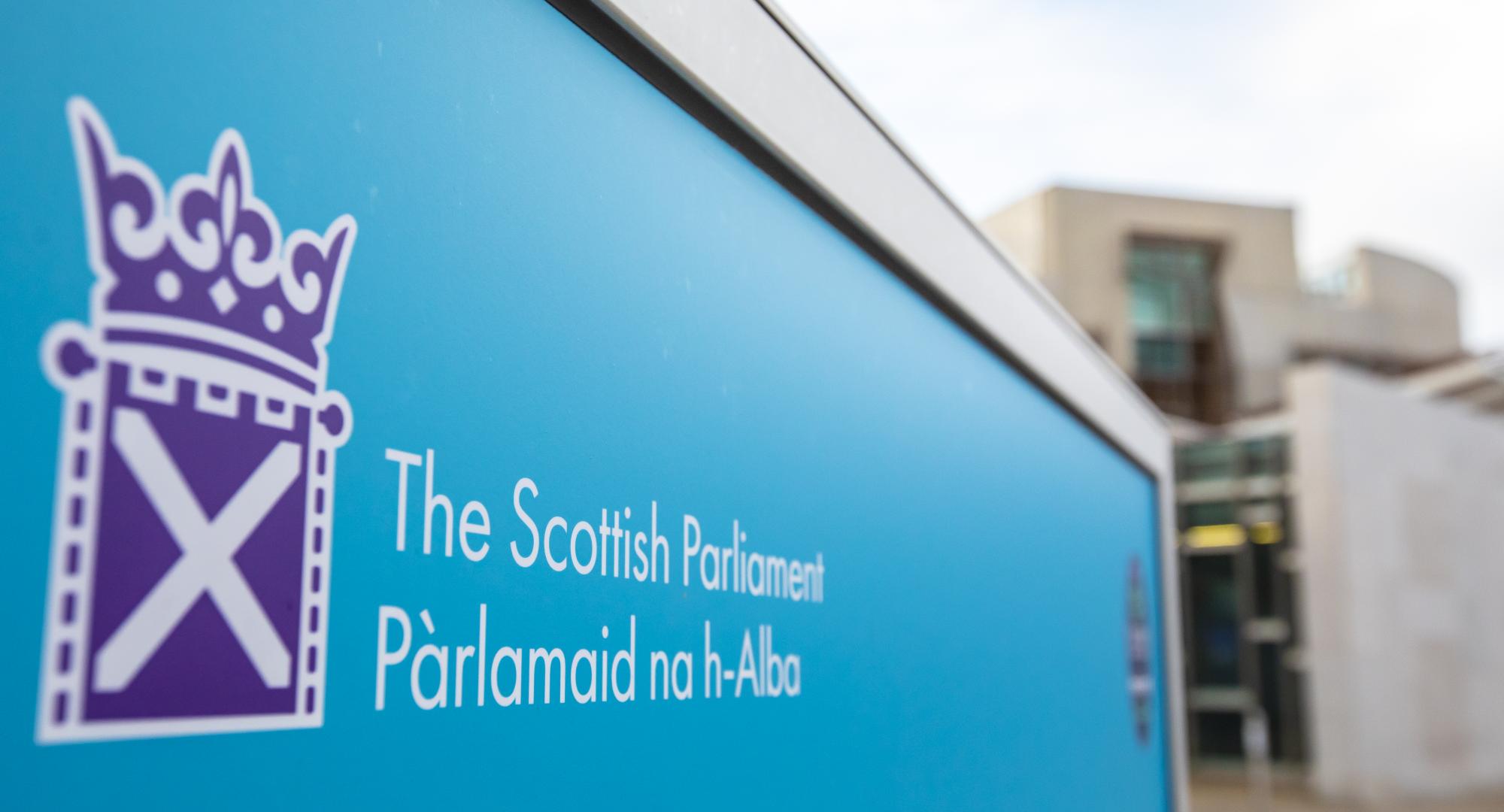 Scottish Parliament sign
