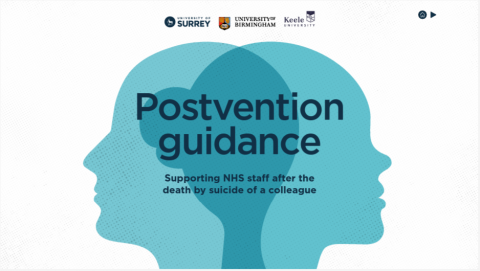 Front cover of the new postvention guidance for NHS staff