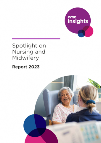 Front cover of the Nursing and Midwifery Council's inaugural spotlight report