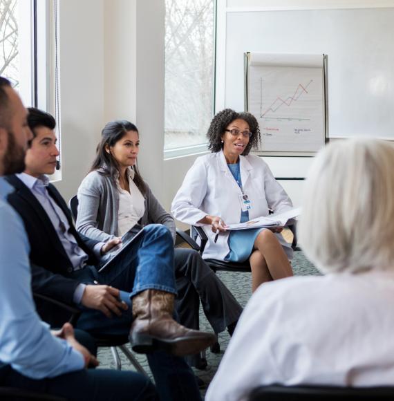 Board meeting of health professionals