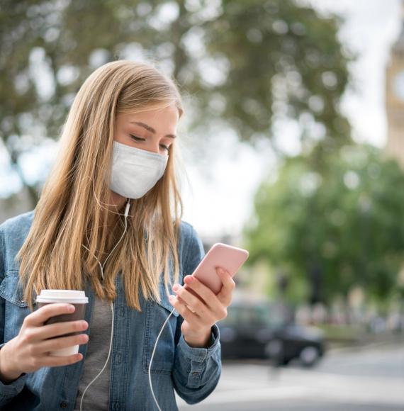 Young female using smartphone