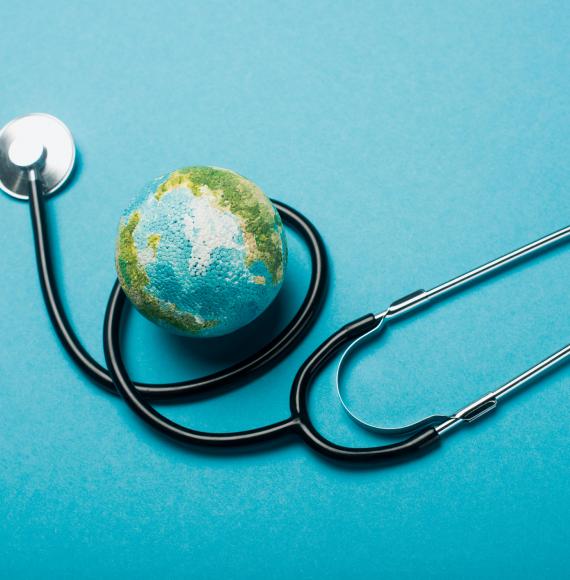 Globe and stethoscope