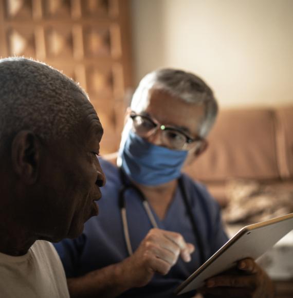 Elderly care home resident with the patient