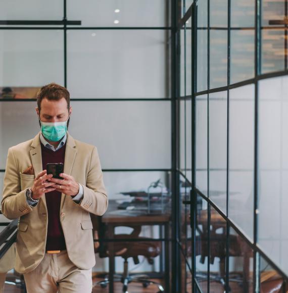 Businessman in mask